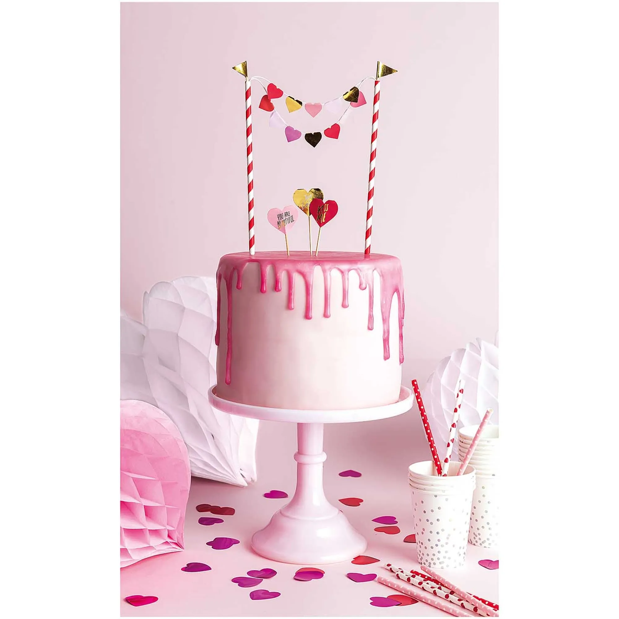 Cake Topper -  Girlande Herzen