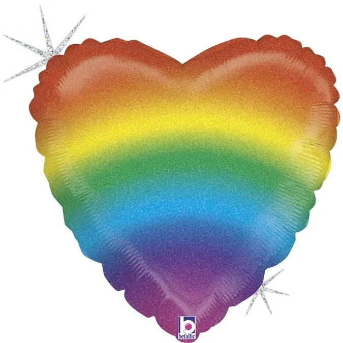 Folienballon Herz "Regenbogen", 45cm