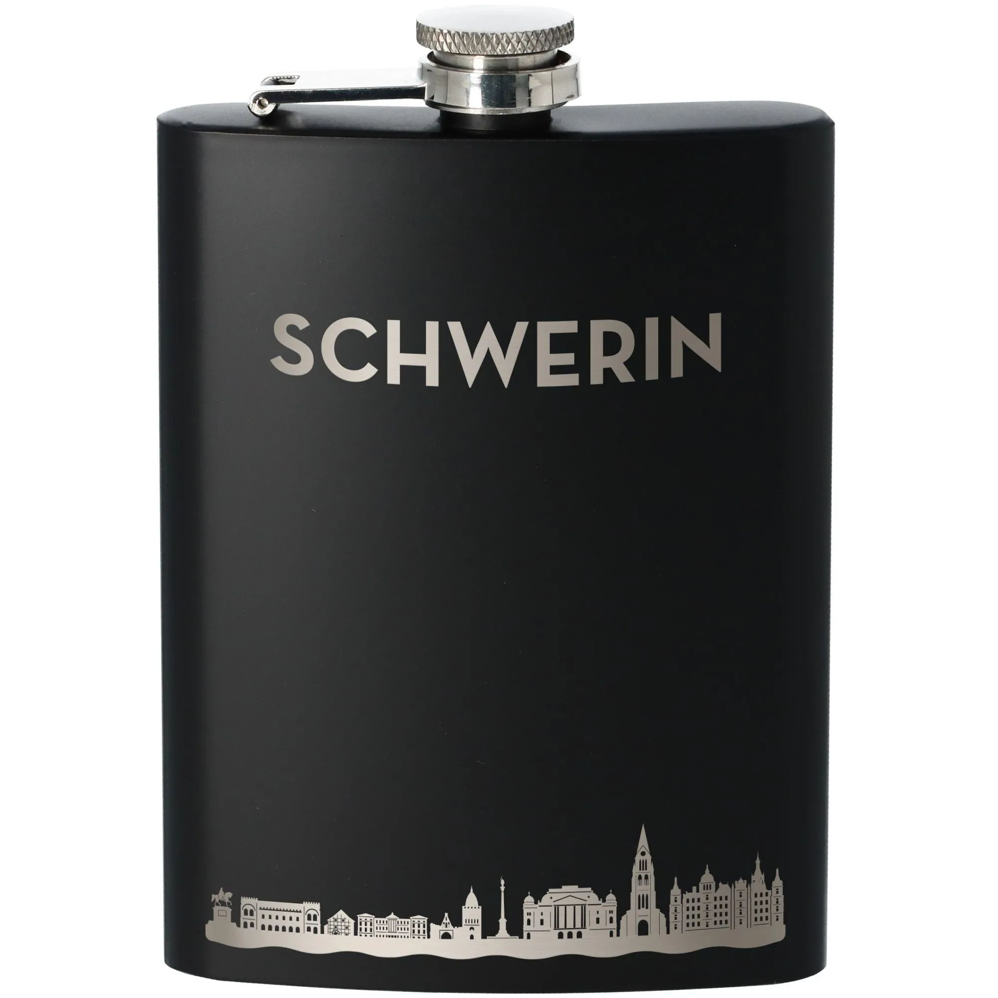 Flachmann Skyline Schwerin Schwarz 225ml