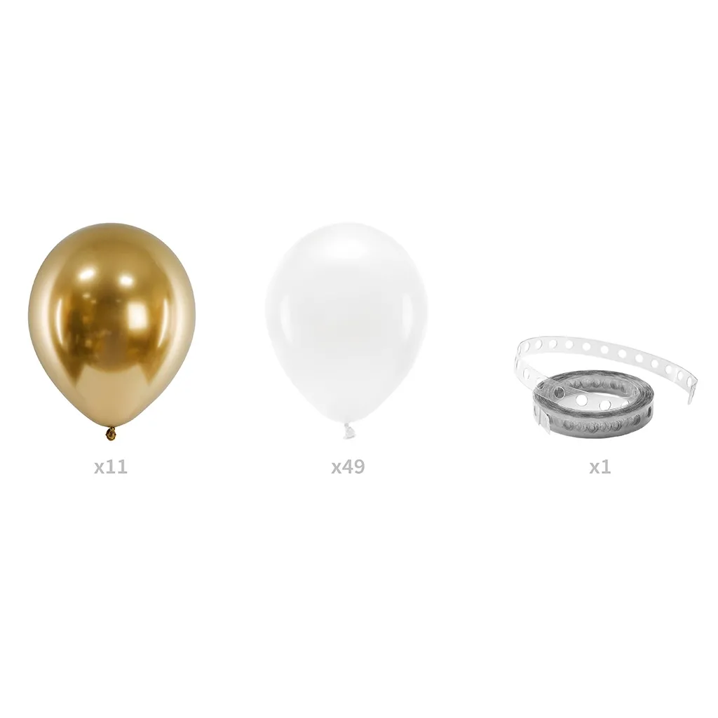 DIY Ballongirlande "Weiß & Gold" 2 m