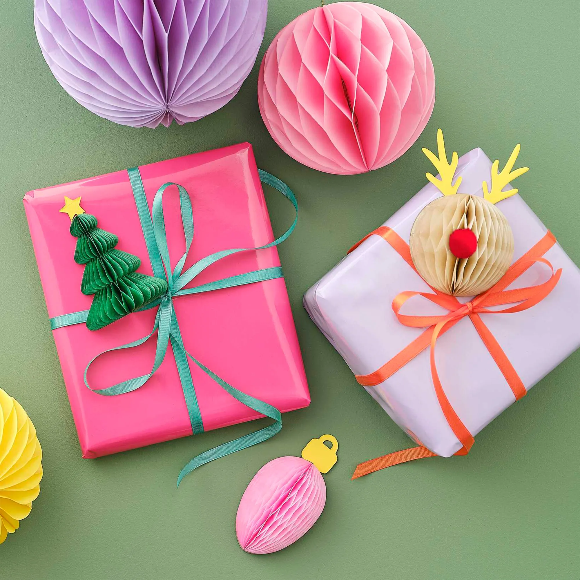 Weihnachts-Wabendeko Geschenktopper