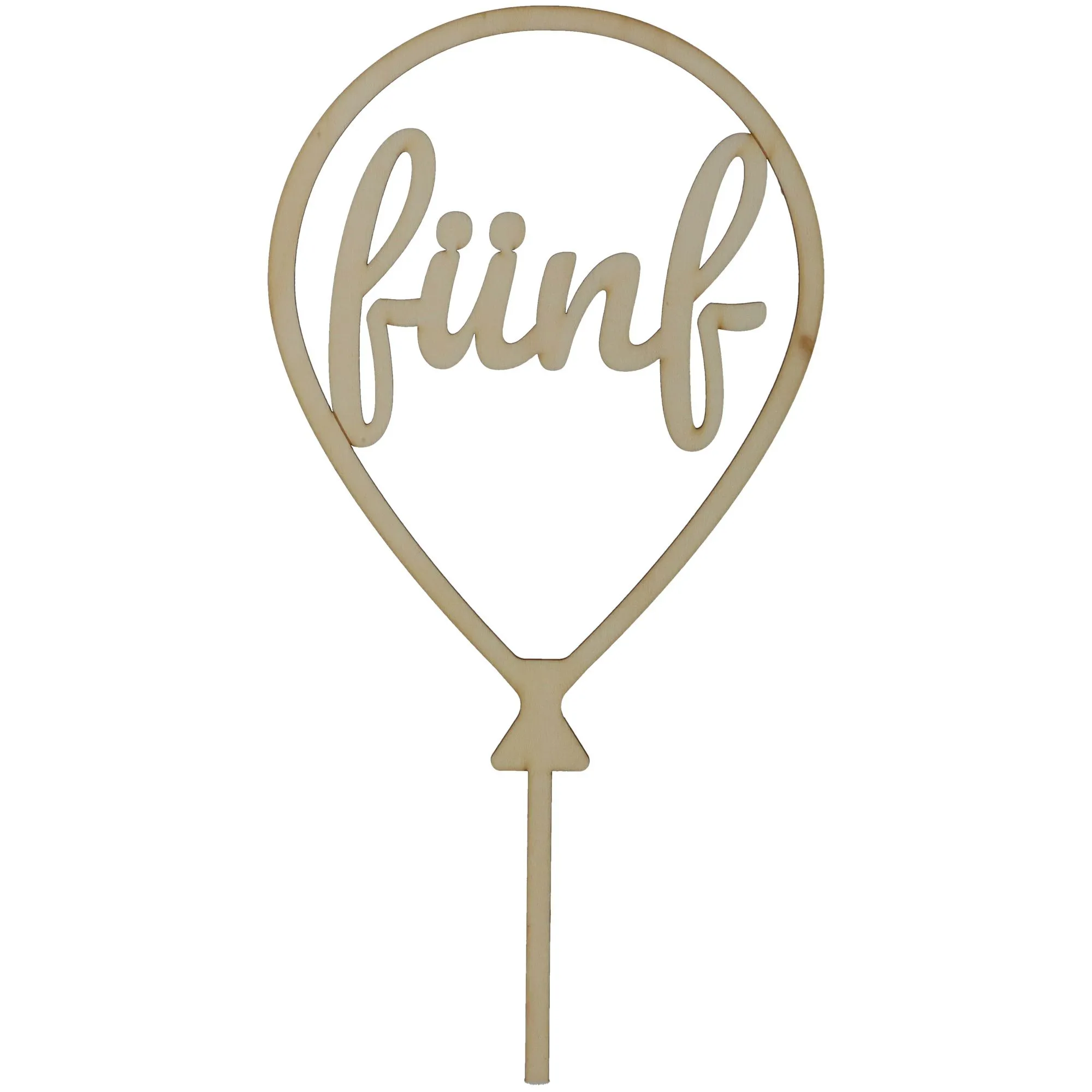 Cake Topper Ballon Stern Set Zahl 5