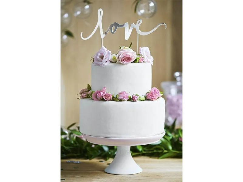 Cake Topper Love Silber