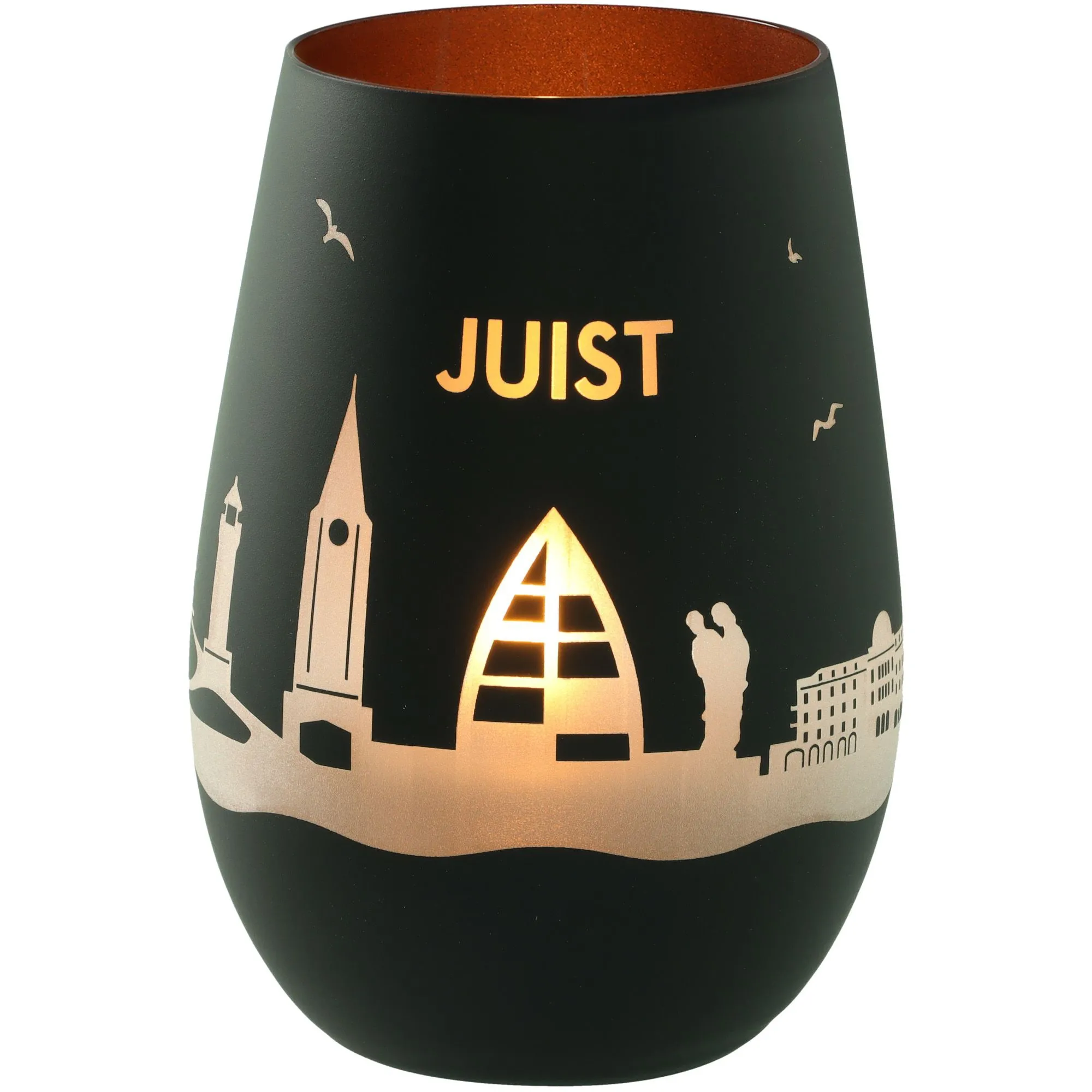 Windlicht Skyline Juist Schwarz/Bronze