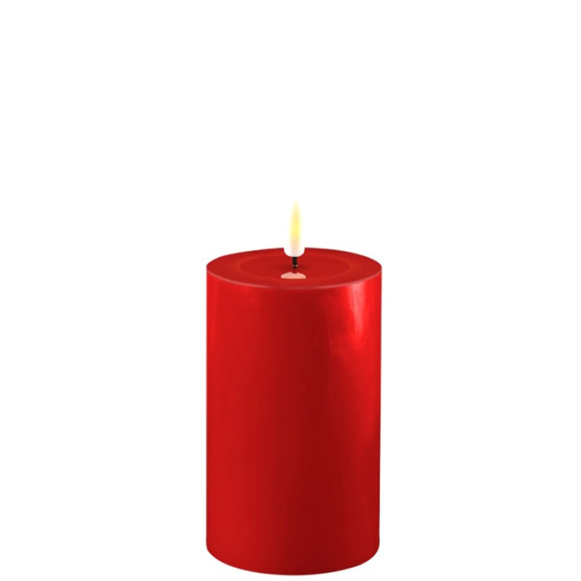 Deluxe - LED Stumpenkerzen Rot 7,5 Øx12,5cm