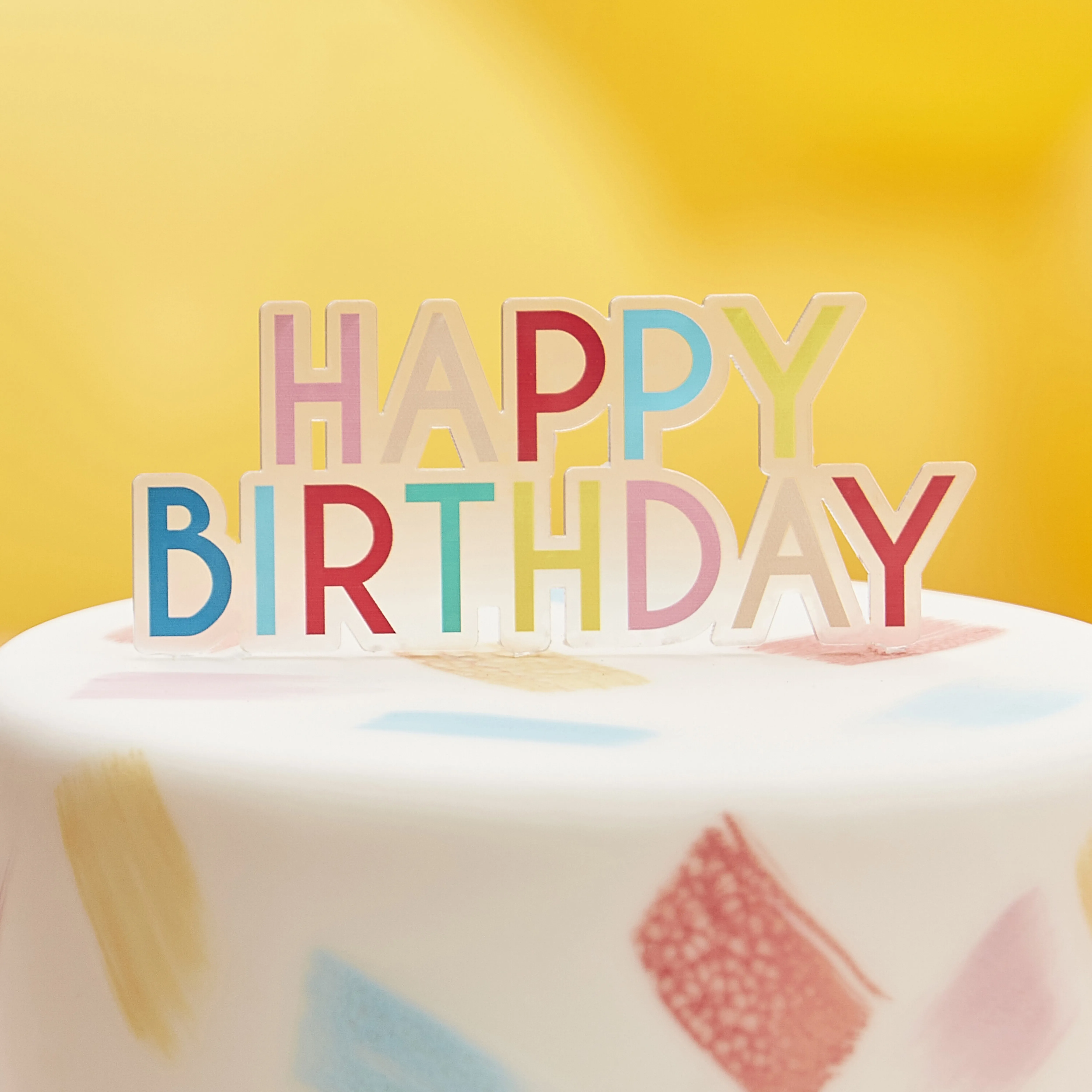 Cake Topper Acryl "Happy Birthday"