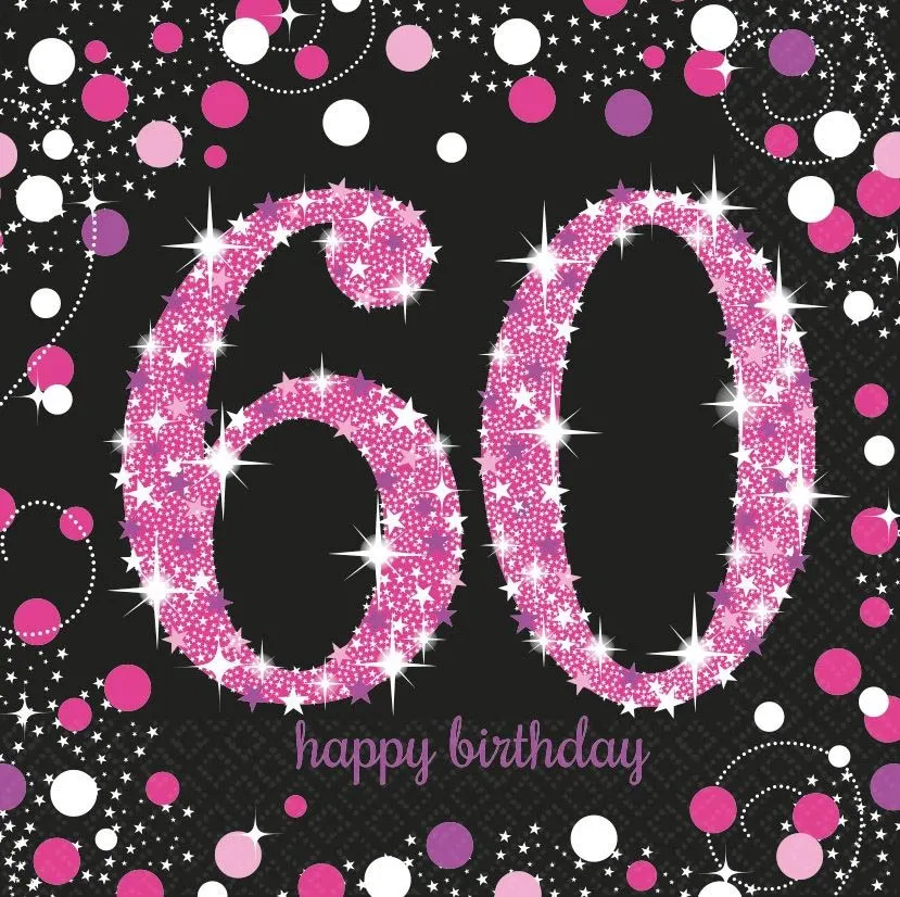 16 Servietten "60. Geburtstag"