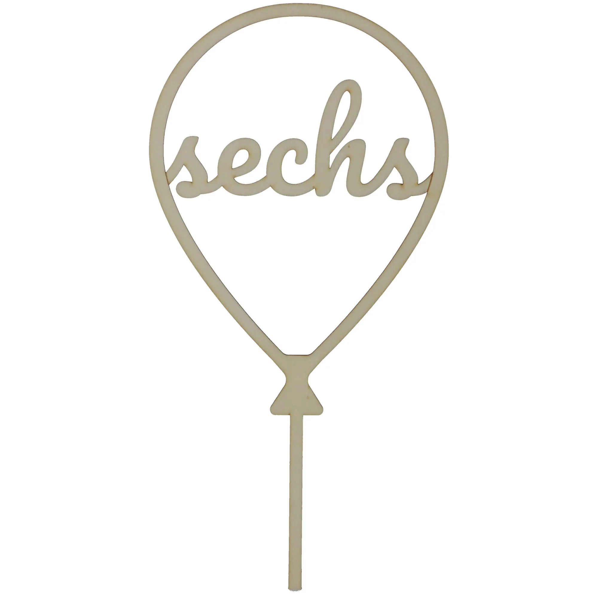 Cake Topper Ballon Herz  Set Zahl 6