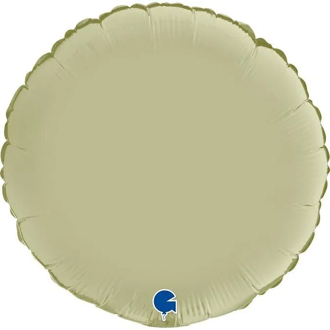 Folienballon Round Satin Olive Green 18"/45cm