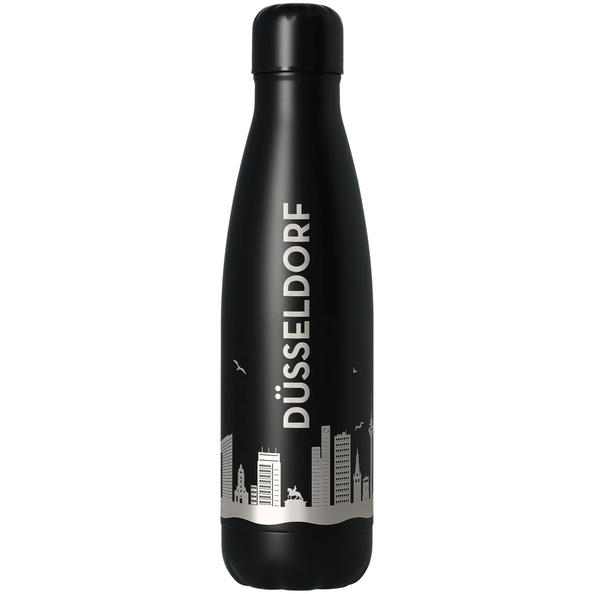 Trinkflasche Skyline Düsseldorf Schwarz 500ml