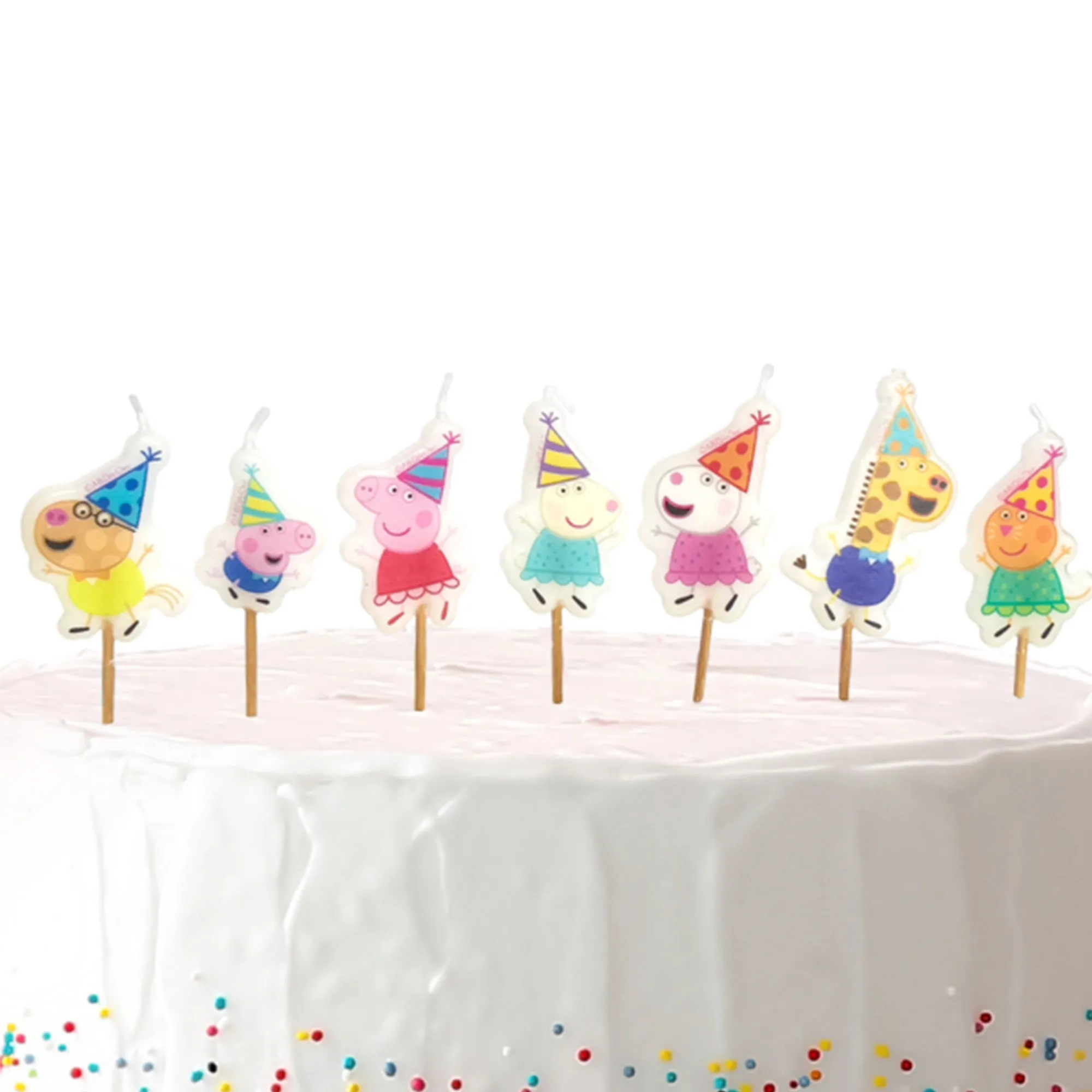 7 Mini-Figurenkerzen "Peppa Pig"