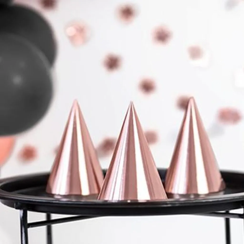 6 Partyhütchen Roségold