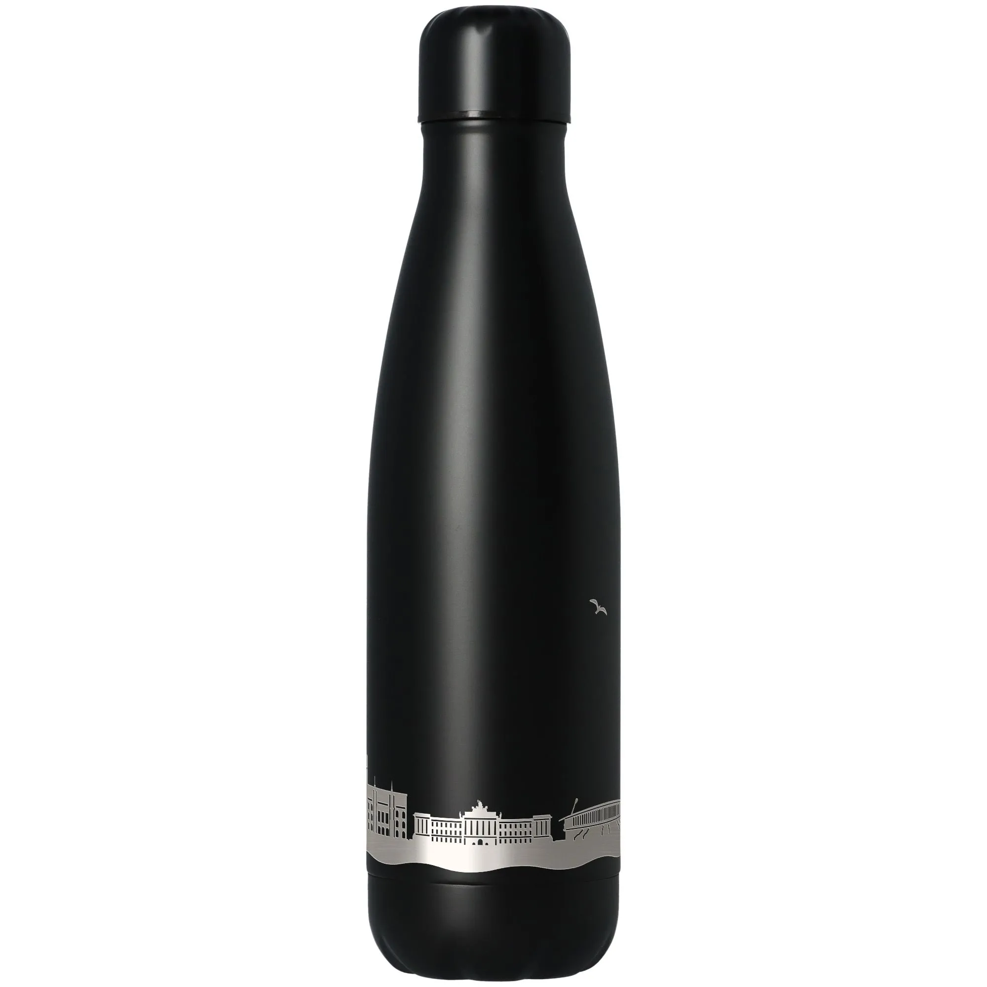 flasche, isolierter behälter, silberband, kunststoff?