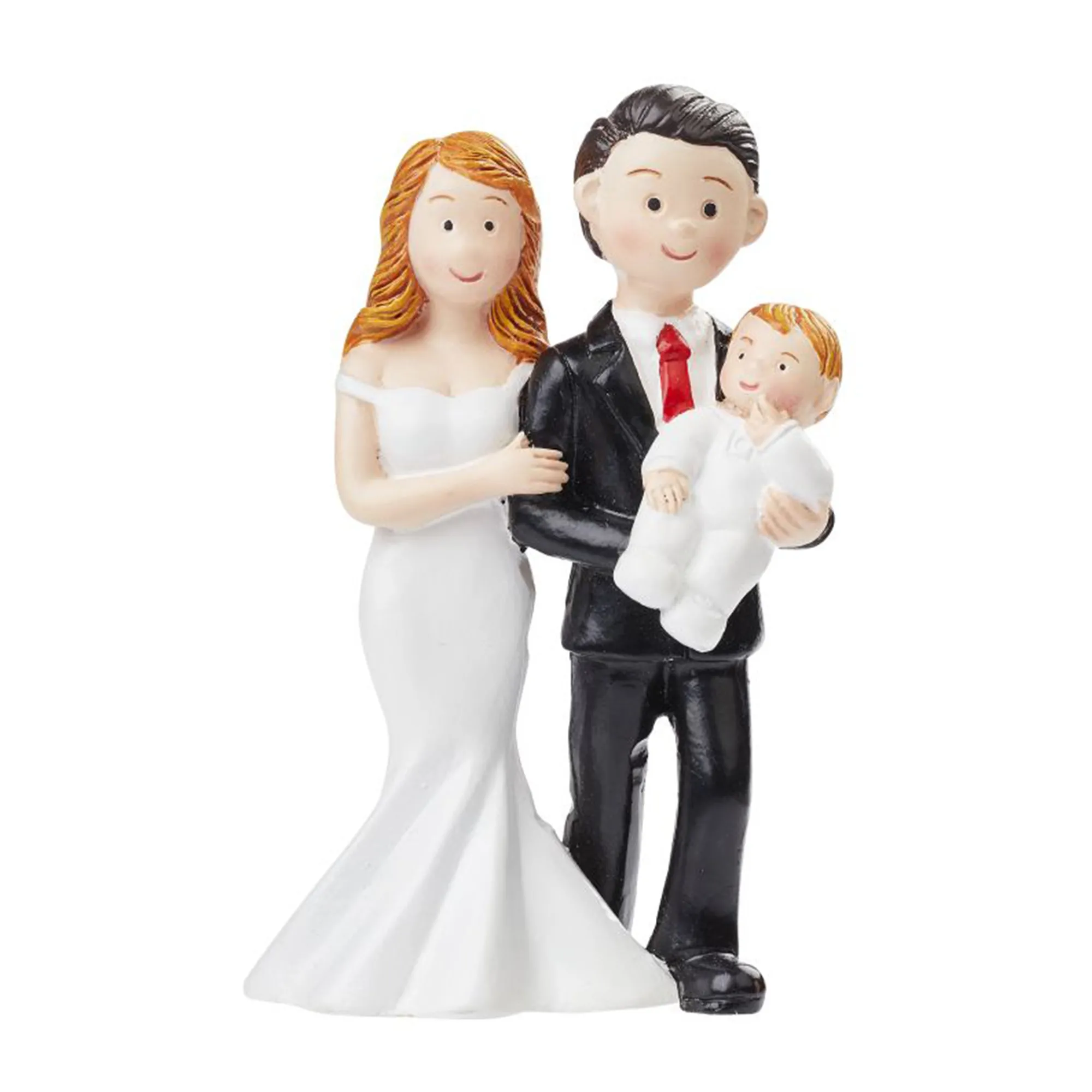 Brautpaar mit Baby, 8 cm