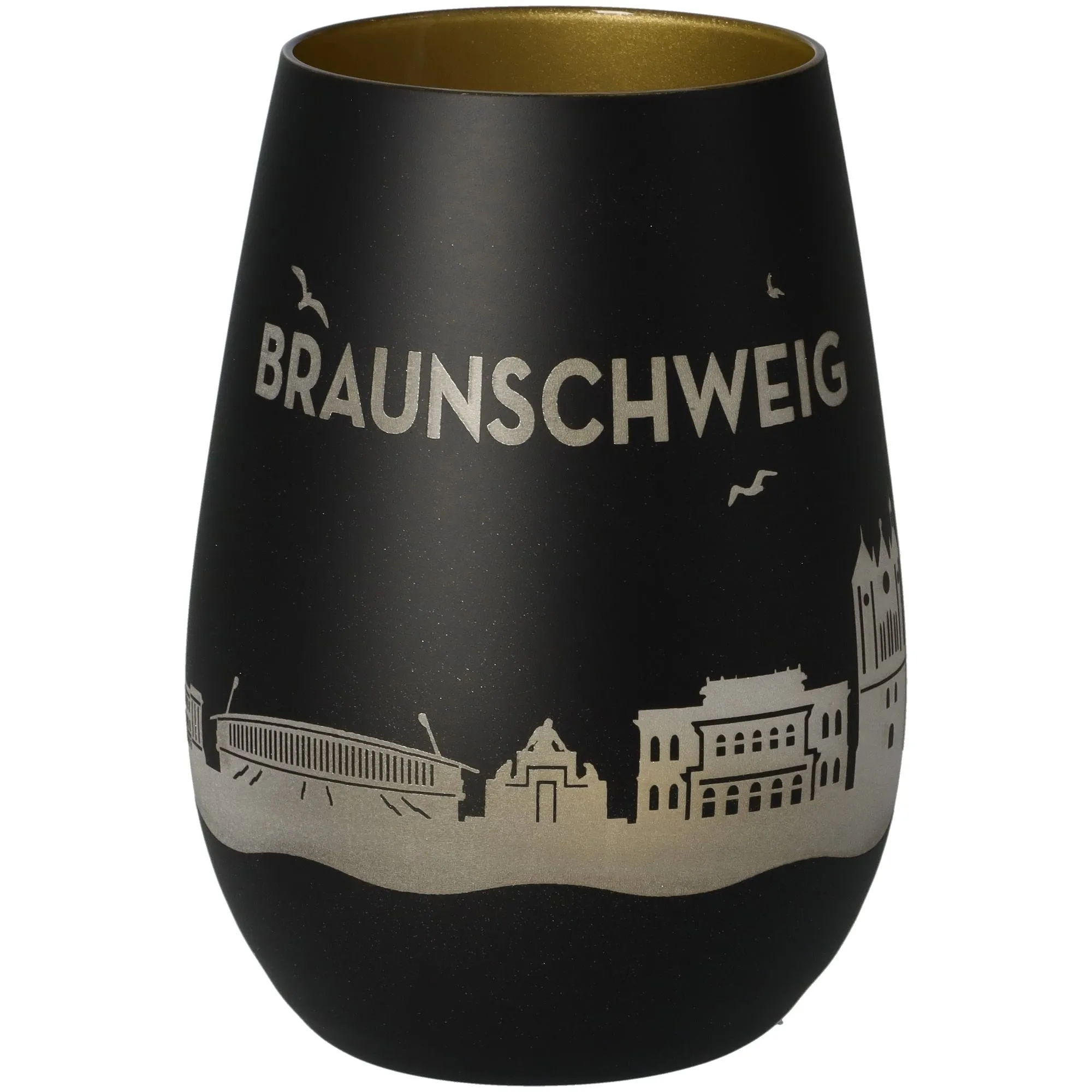Goodtimes Windlicht Skyline Braunschweig Schwarz/Gold