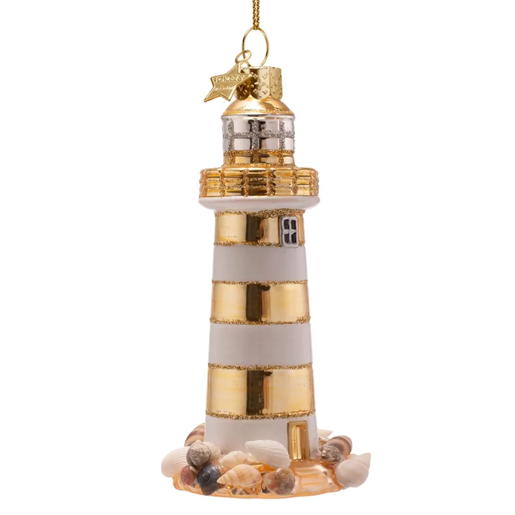 Leuchtturm, Weihnachtsornament, Glitzer, Kugeln, Schmuckanhänger