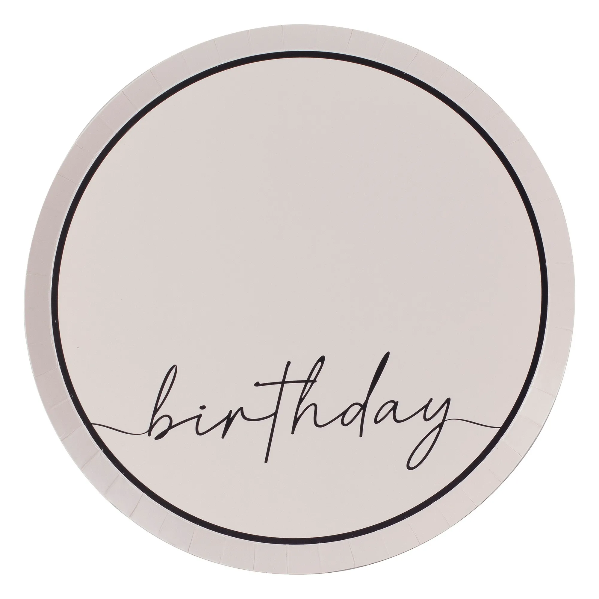 8 Pappteller "Birthday" Champagner 25 cm