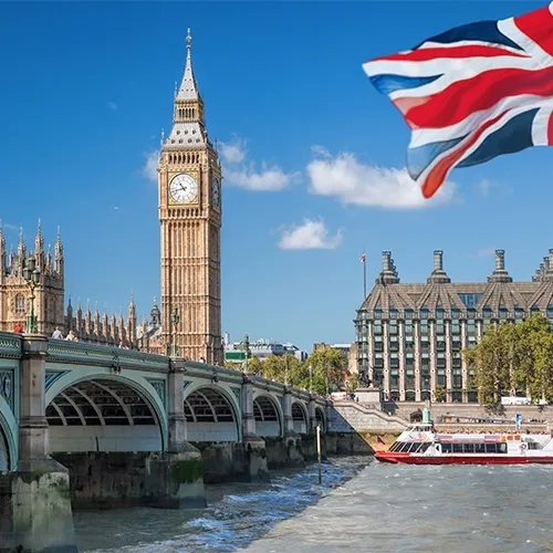 Big Ben, London, Thames, Bridge, Flag