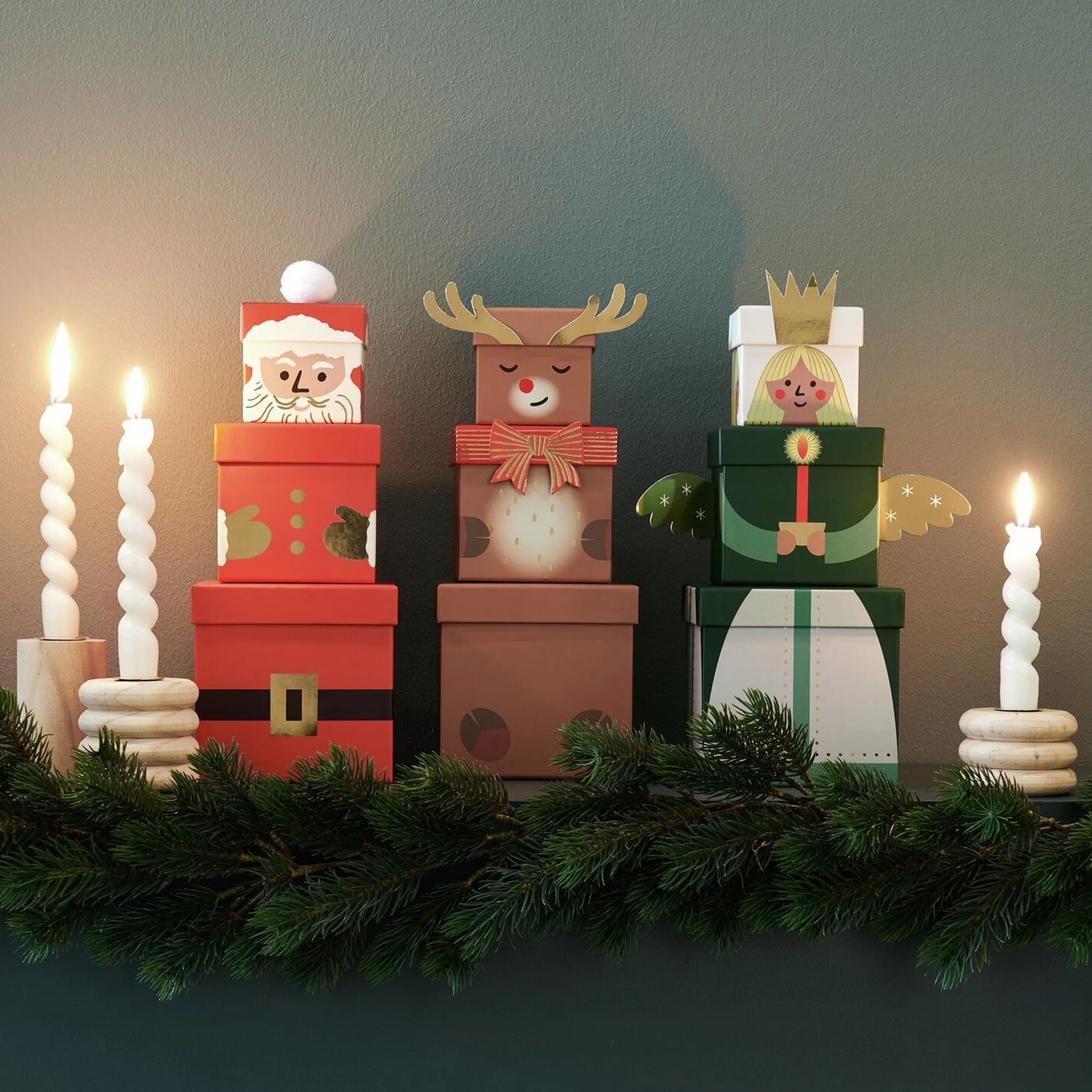 Geschenkboxen Set Rentier 4-Teilig