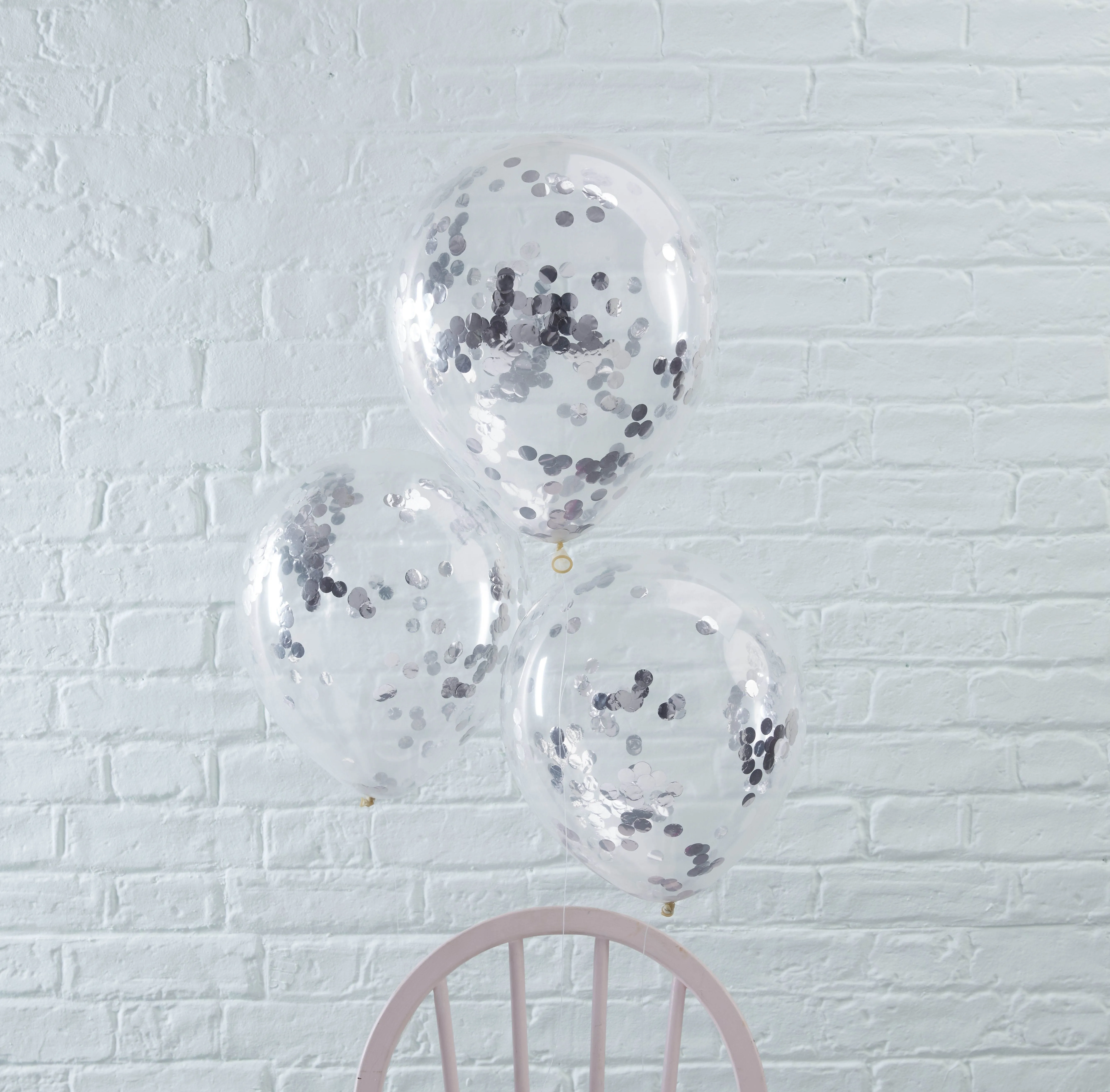 Pick and Mix - 5 Latexballons mit silbernem Konfetti Ø 30cm