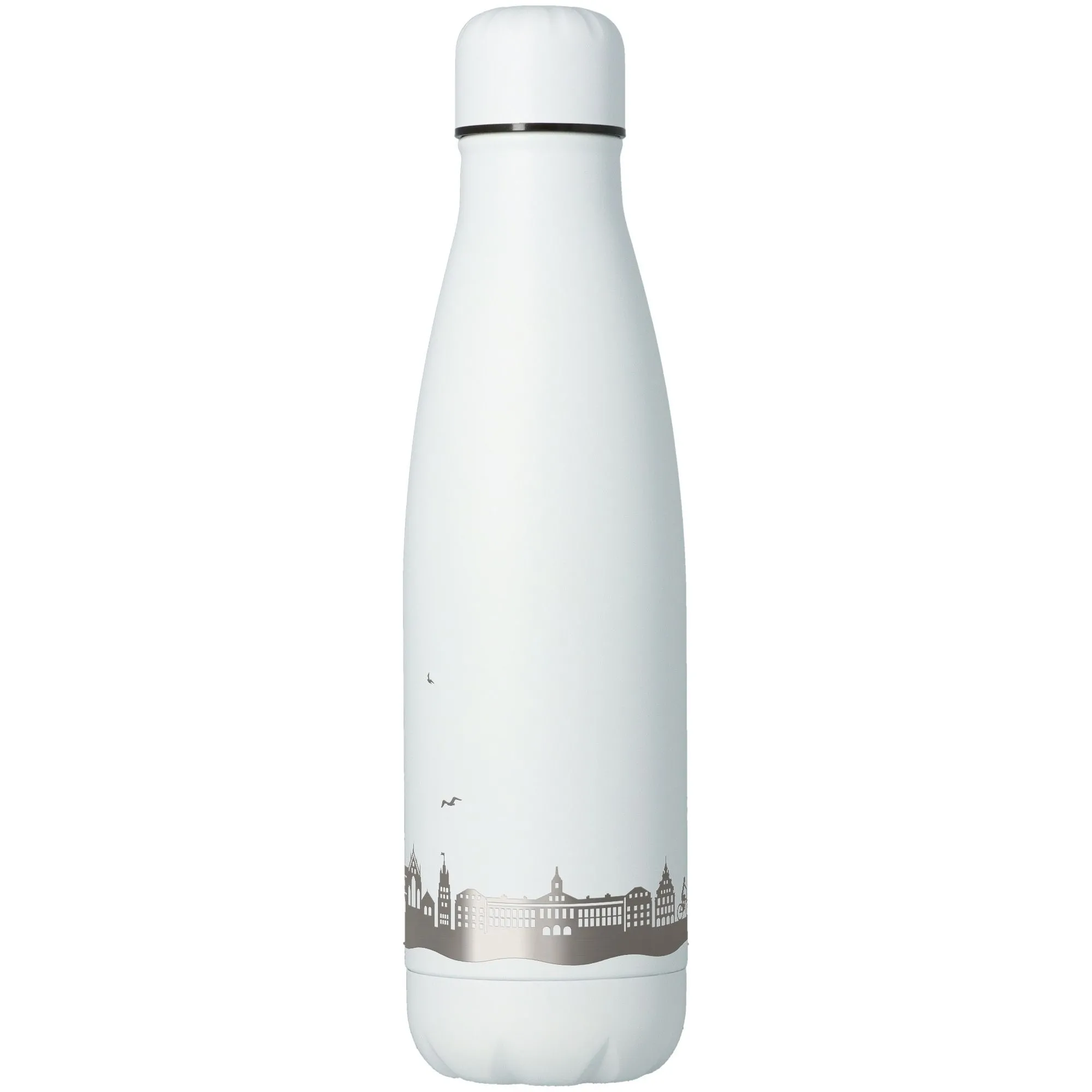 Flasche, Trinkflasche, Stadtmotiv, Weiß, Kalt-/Warmhalte?