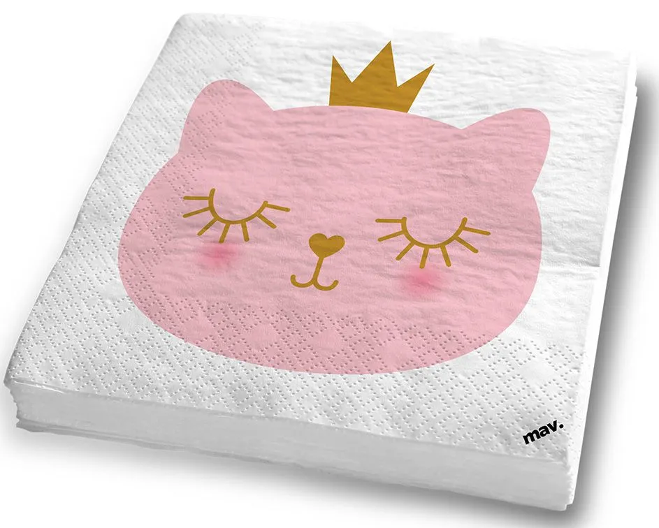 Servietten Katzen Prinzessin, 20 Stück