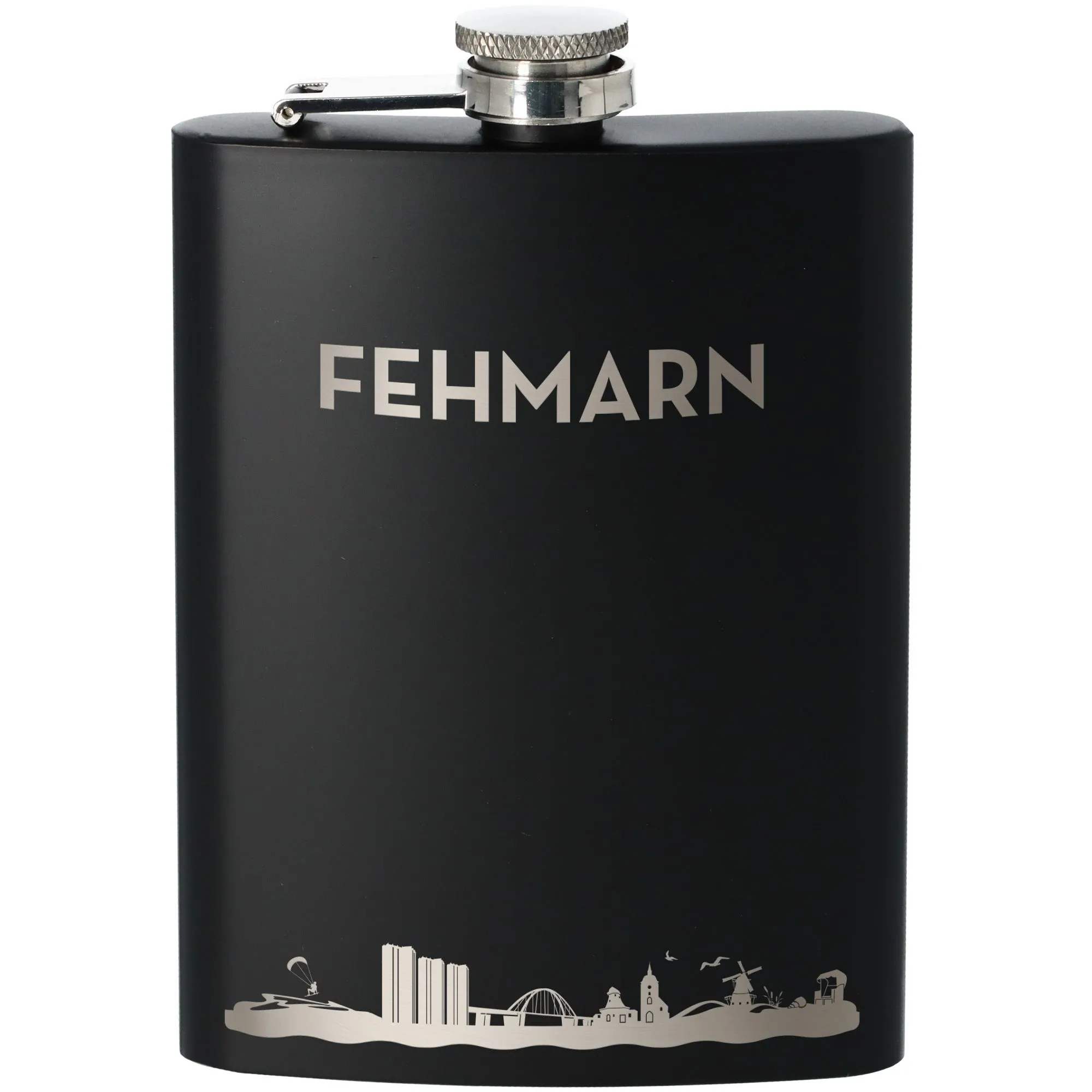 Flachmann Skyline Fehmarn Schwarz 225ml
