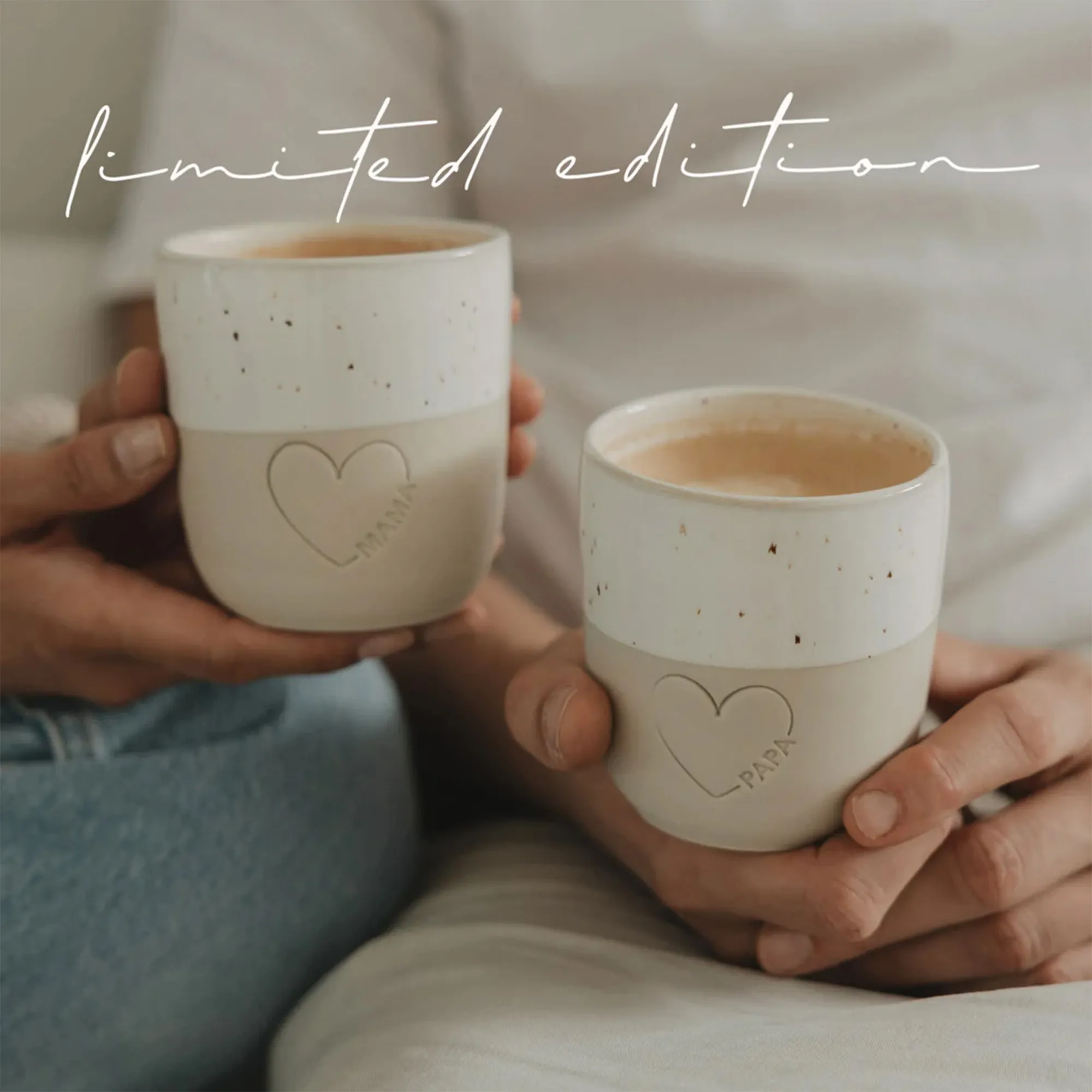 mug, keramikbecher, herzmotiv, steinzeug, zweifarbiger Becher