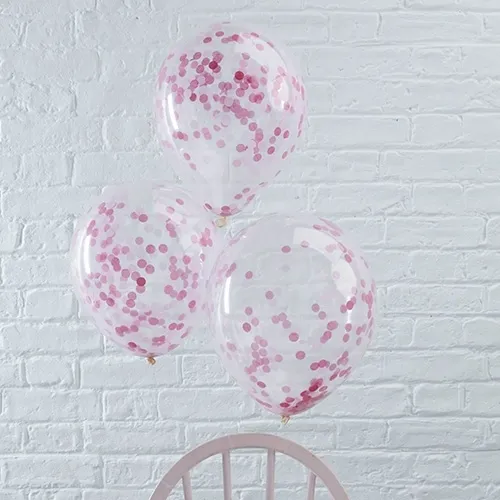 Ballons, Konfetti-Ballon, Transparent, Rosa, Dekoration