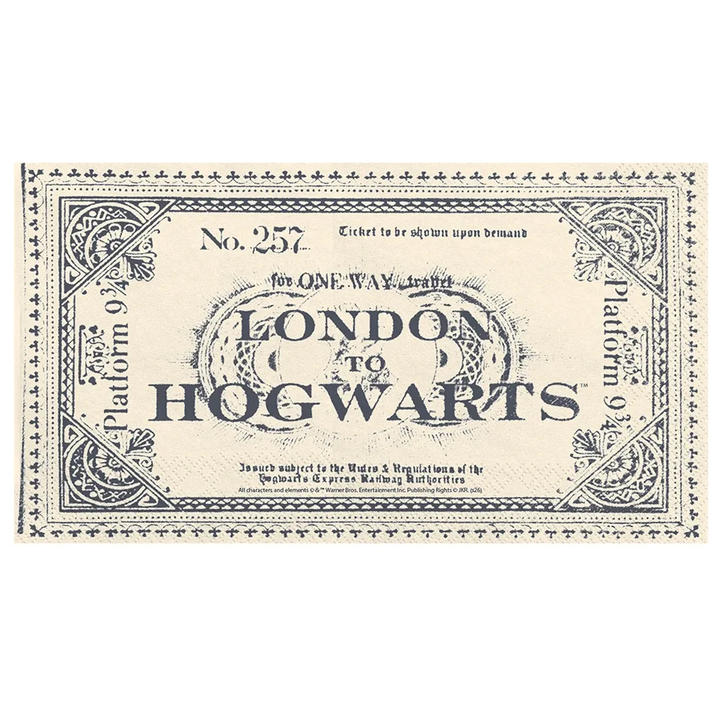 20 Servietten Harry Potter "Ticket London to Hogwarts"