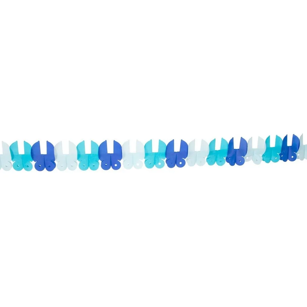 Papiergirlande Babywagen Blau