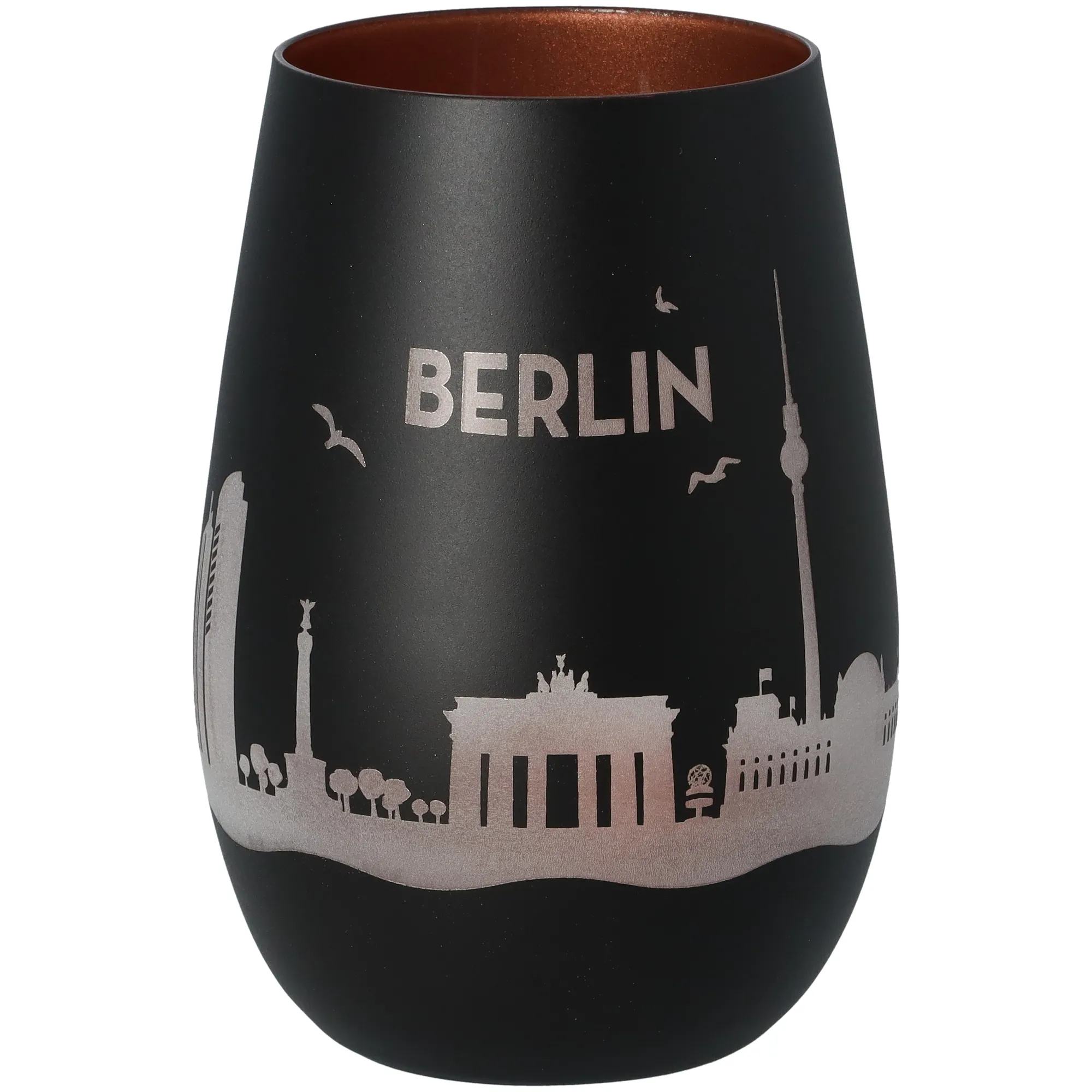 Windlicht Skyline Berlin Schwarz/Bronze