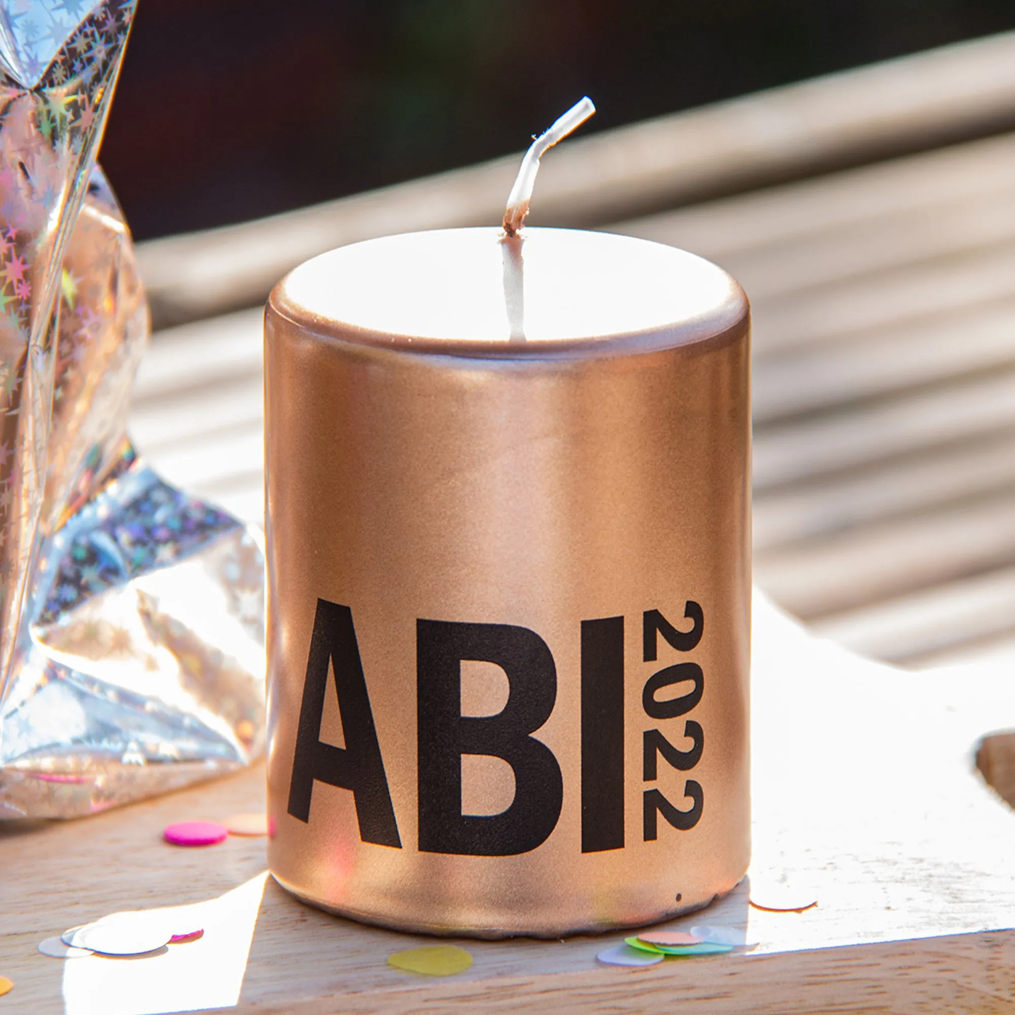 Goodtimes Stumpenkerze Roségold "ABI 2026"