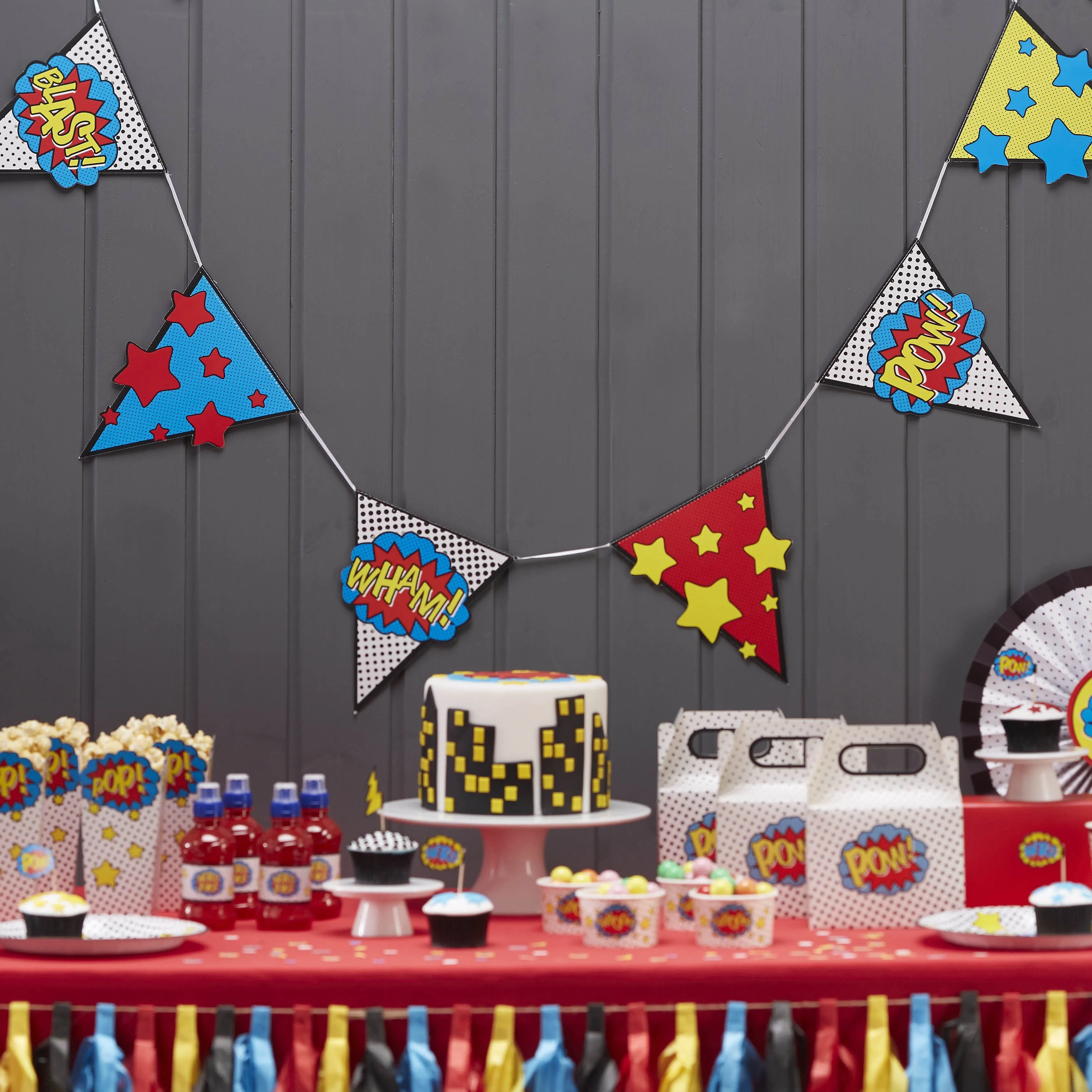 Comic Superheld - Party Wimpel-Girlande
