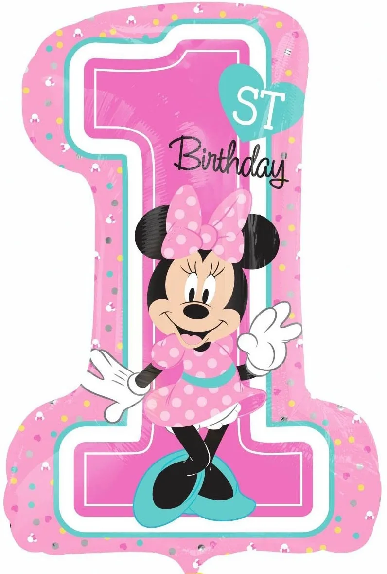 Folienballon Minnie 1. Geburtstag 48x71 cm