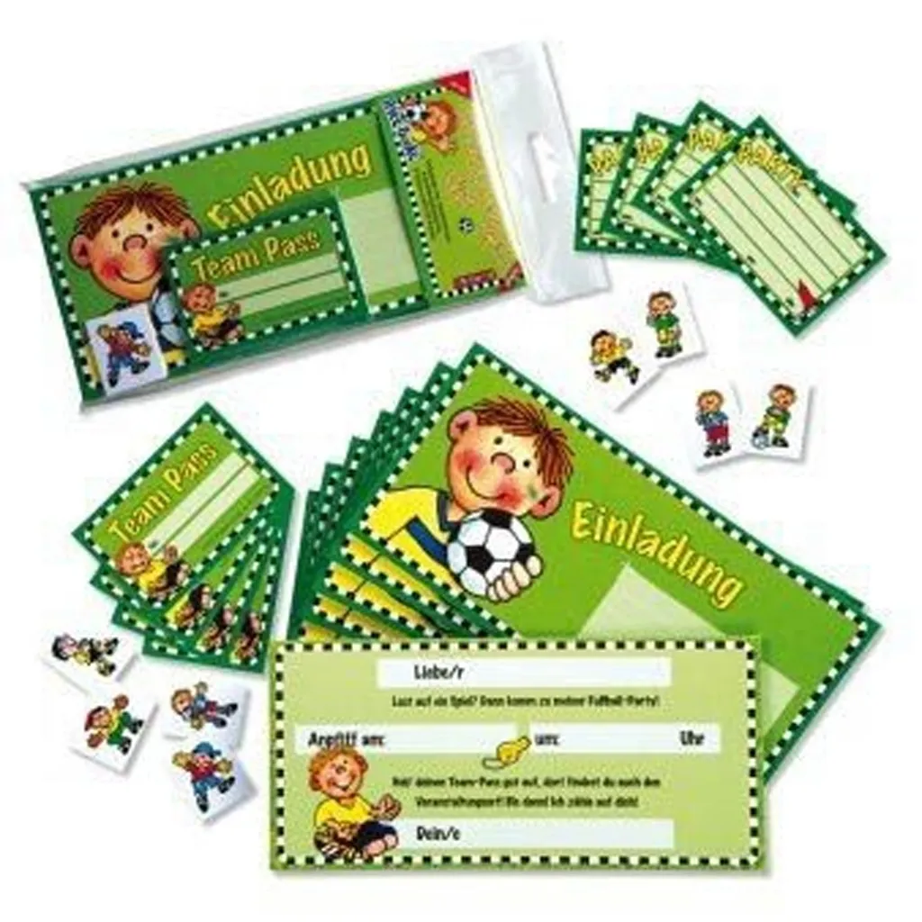 Fritz Flanke- Fußball Einladungskarten-Set 24 tlg.