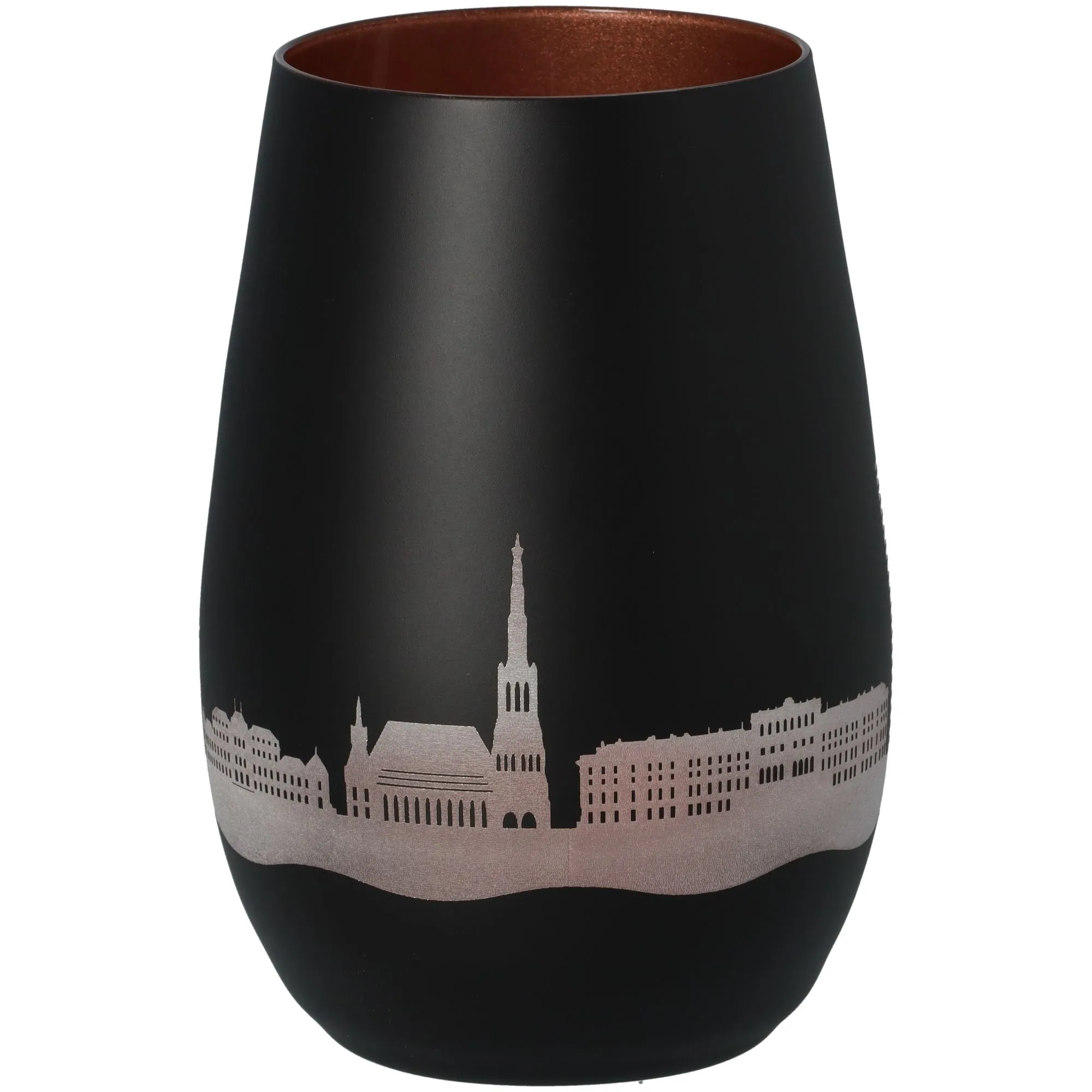 Windlicht Skyline Wien Schwarz/Bronze