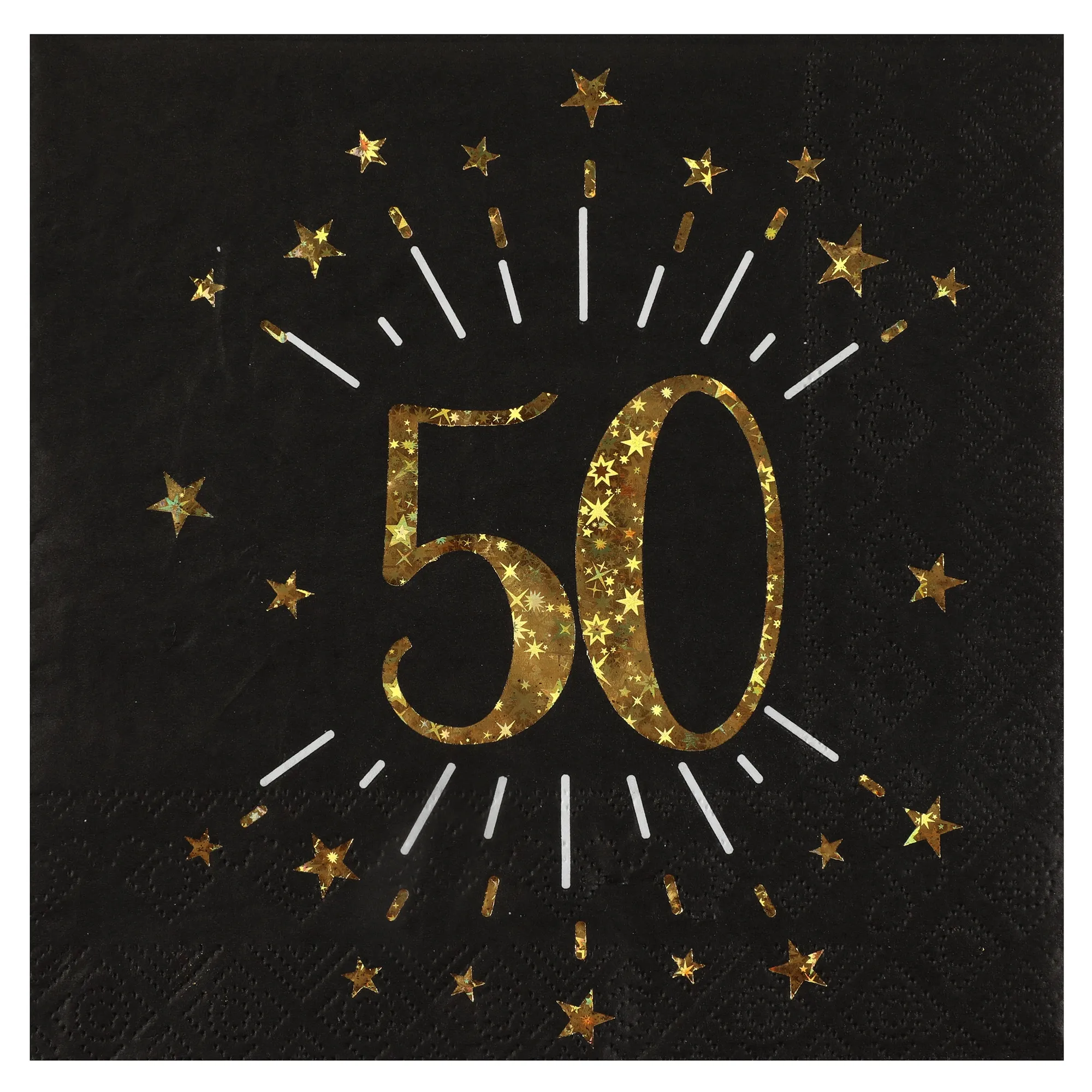 10 Servietten "50. Geburtstag" Schwarz/Gold