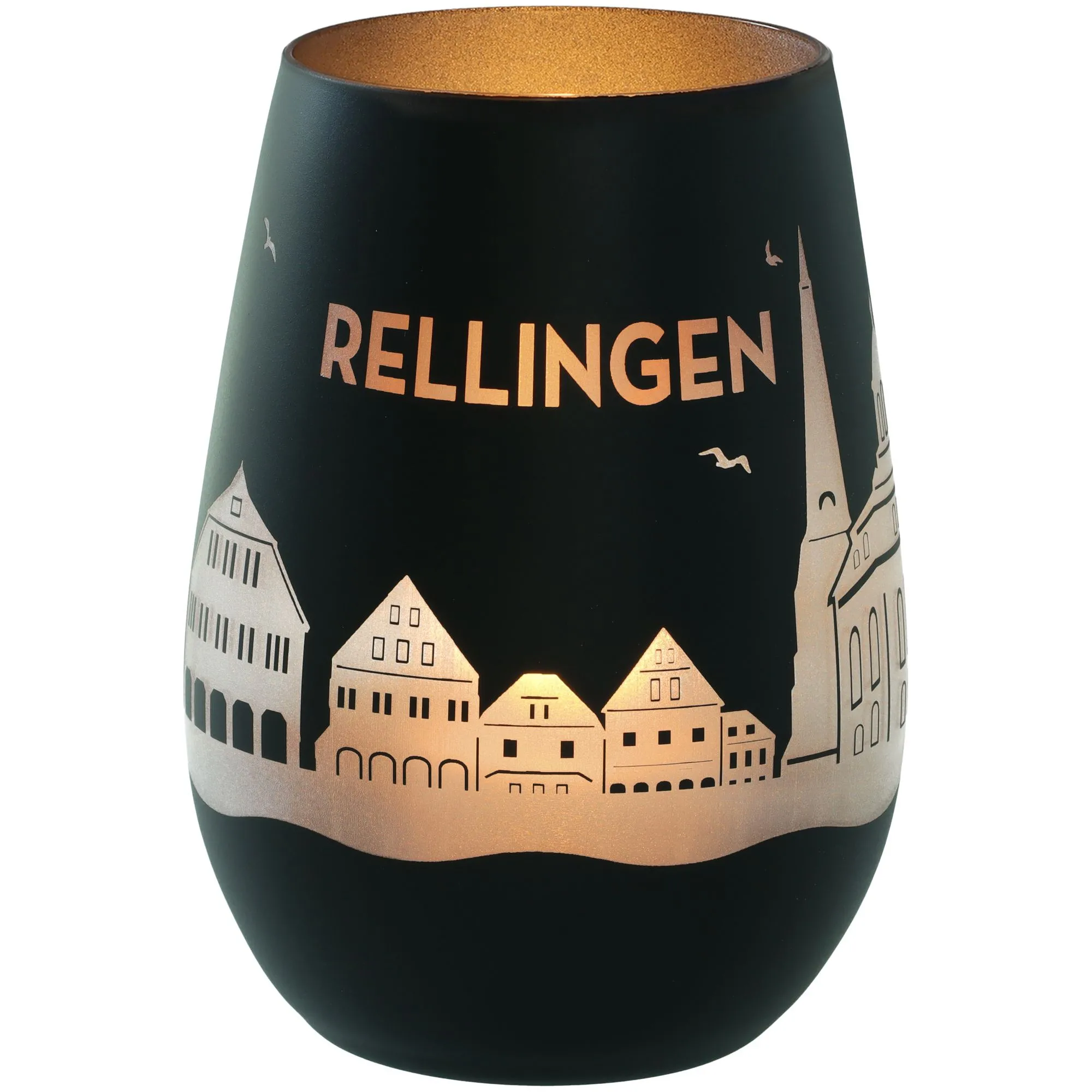 Windlicht Skyline Rellingen Schwarz/Silber