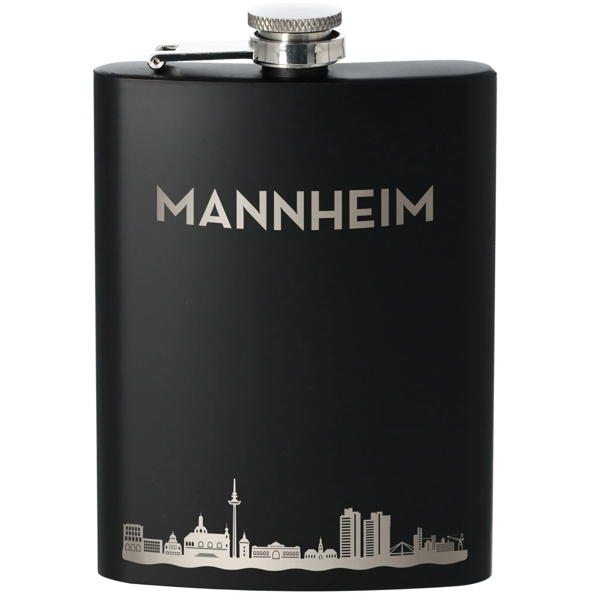 Flachmann Skyline Mannheim Schwarz 225ml