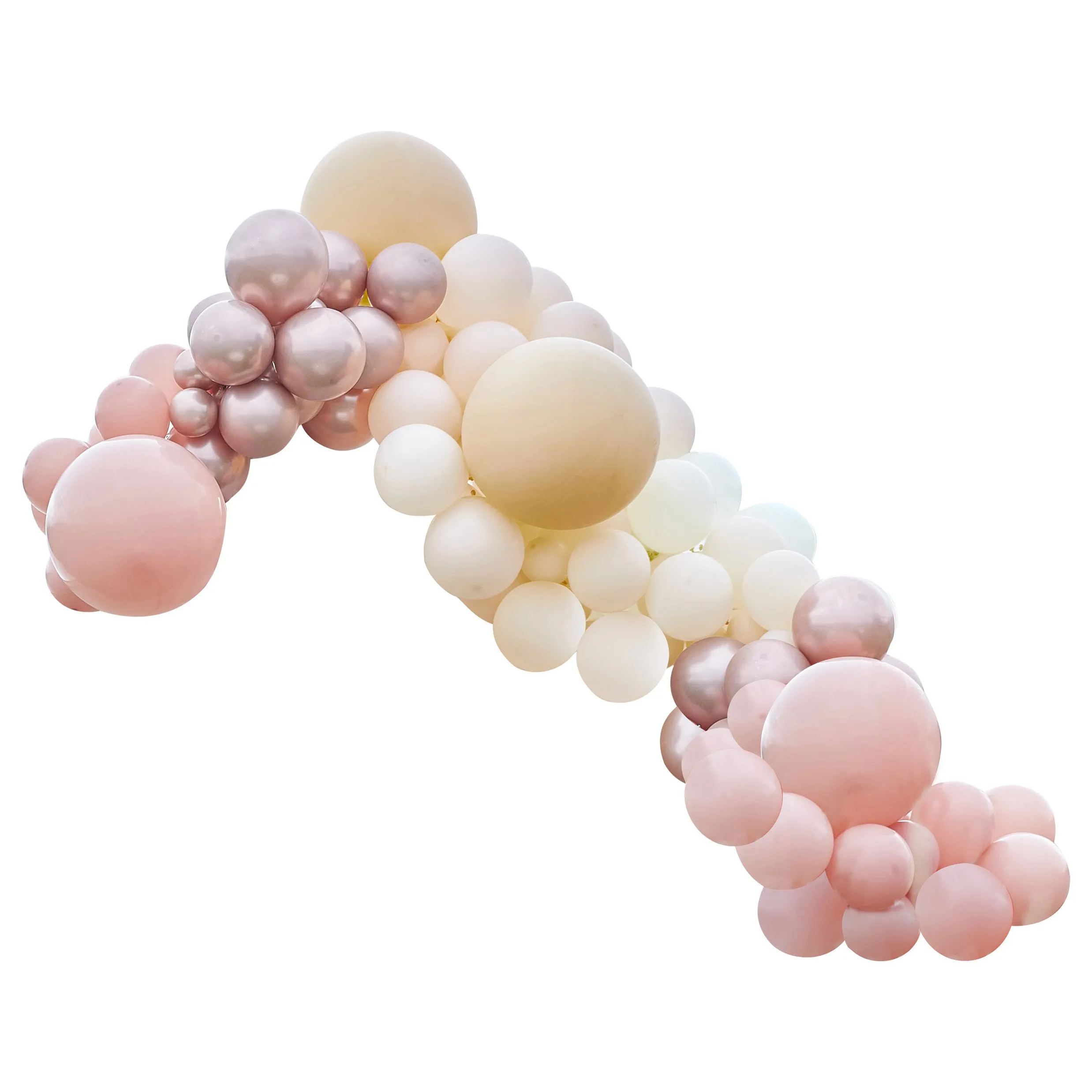 Große DIY Ballongirlande zum Selberbauen - Nude/Roségold