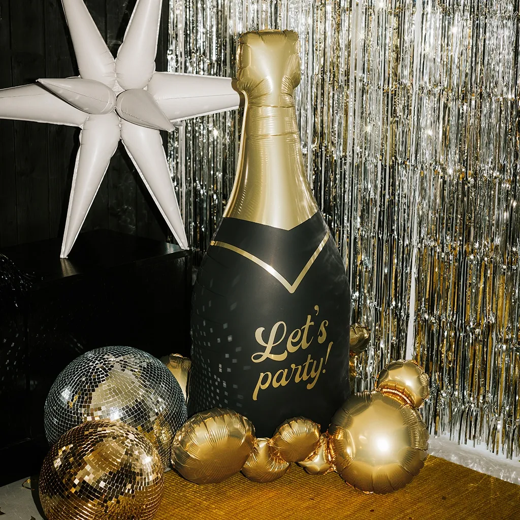 Folienballon "Sektflasche" zur Luftbefüllung 114 cm
