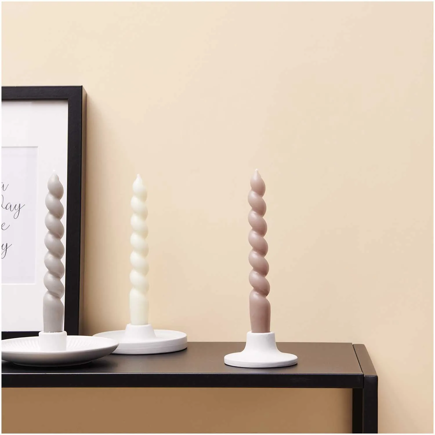 Kerzenständer aus Porzellan - Weiß - 8 cm Ø
