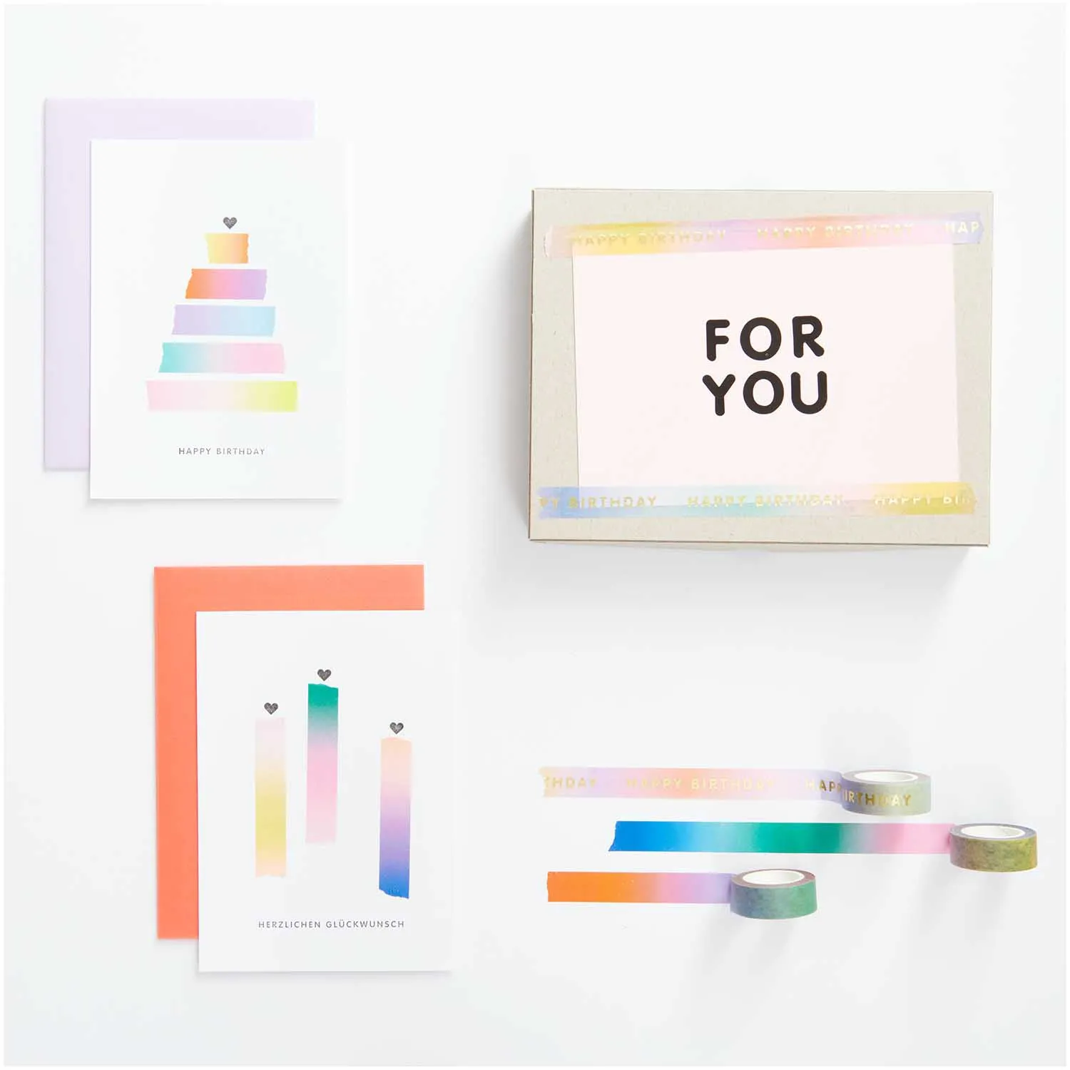 Tape "HappyBirthday" Regenbogen