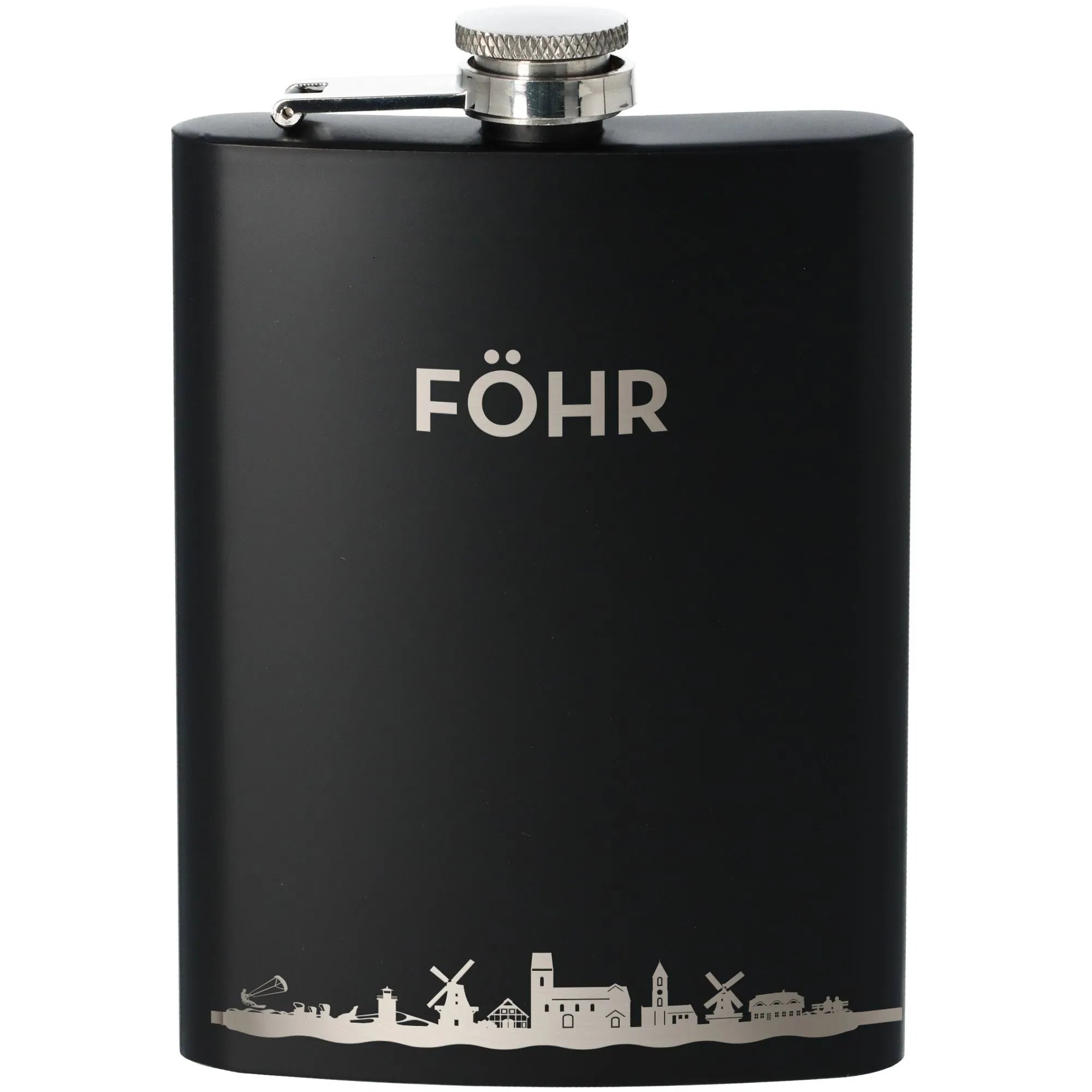 Flachmann Skyline Föhr Schwarz 225ml