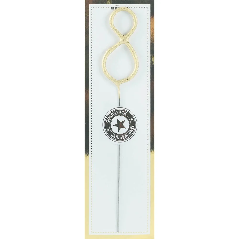 Wunderkerze Zahl 8 Gold