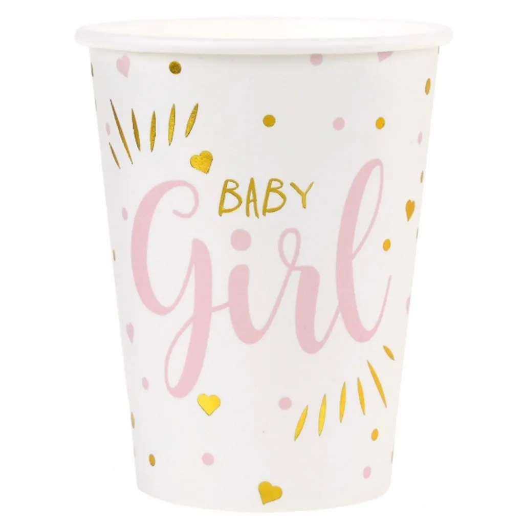 10 Pappbecher "Baby Girl"