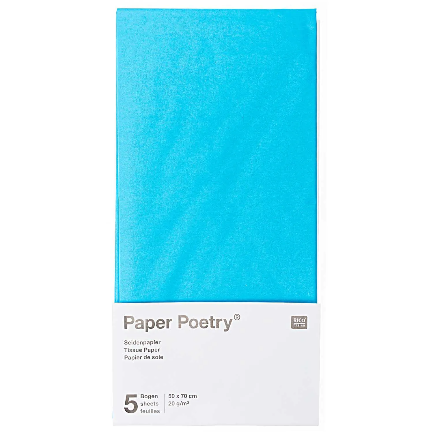 Seidenpapier Ozeanblau, 5 Bögen