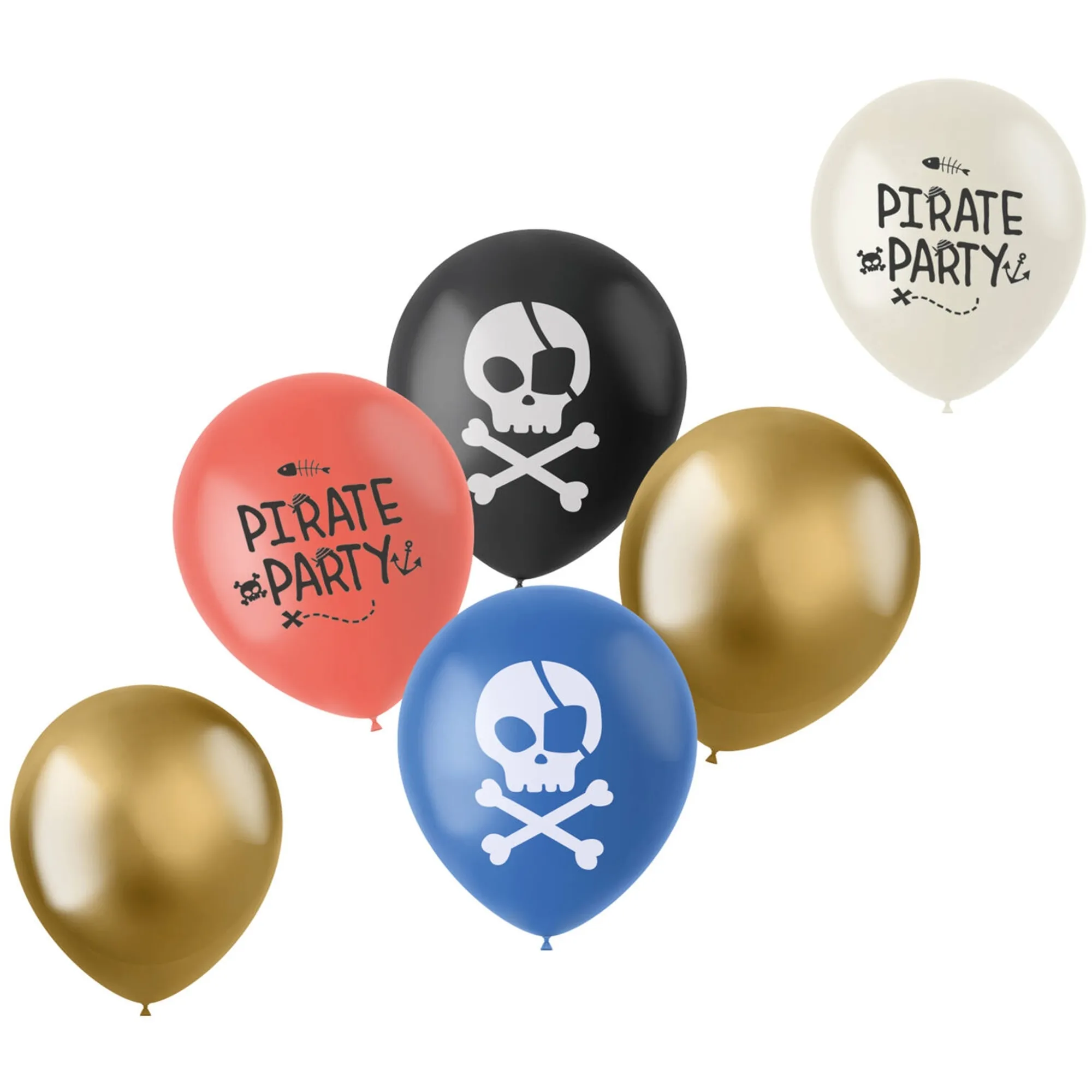 6 Latexballons im Set "Piraten" Ø 33cm
