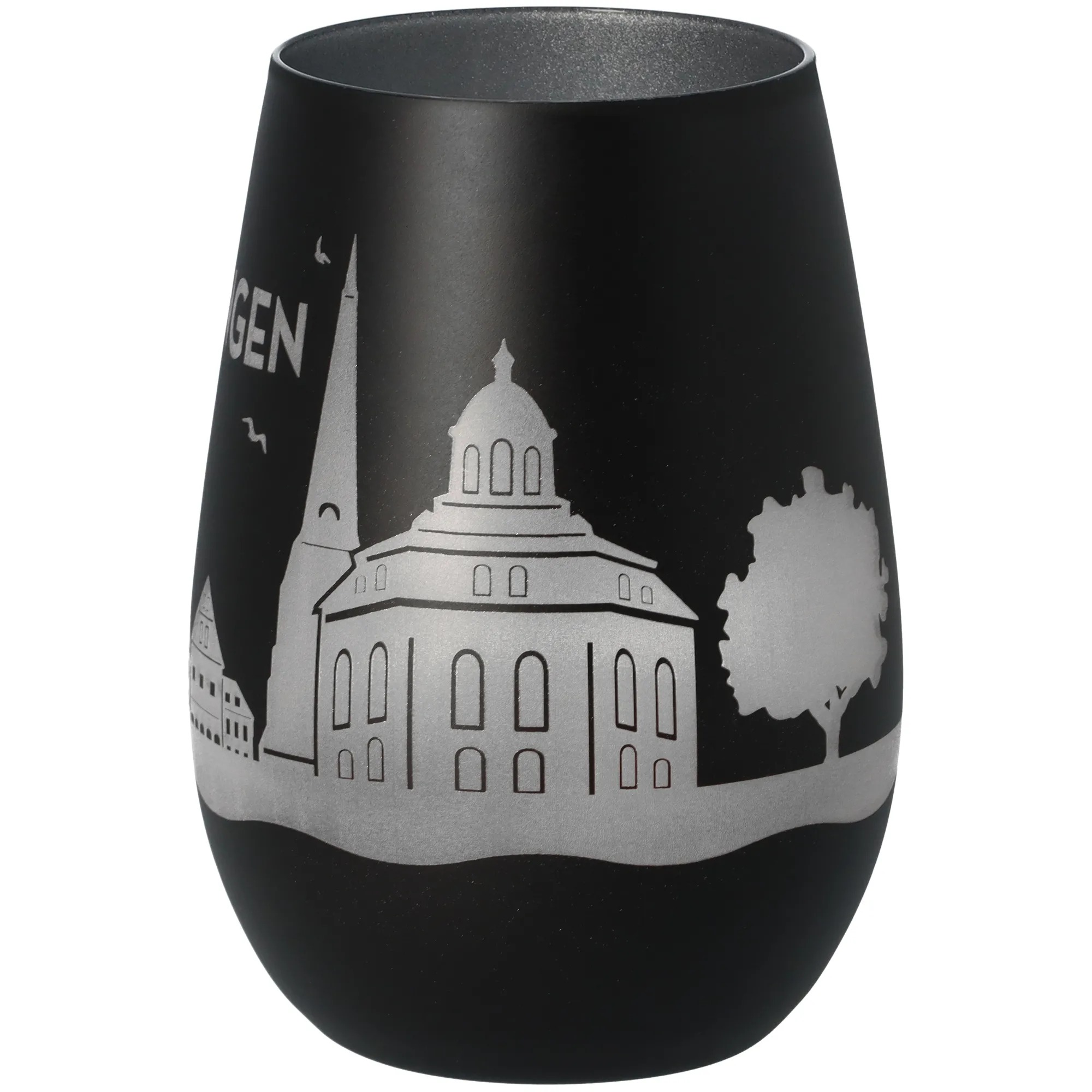 Windlicht Skyline Rellingen Schwarz/Silber